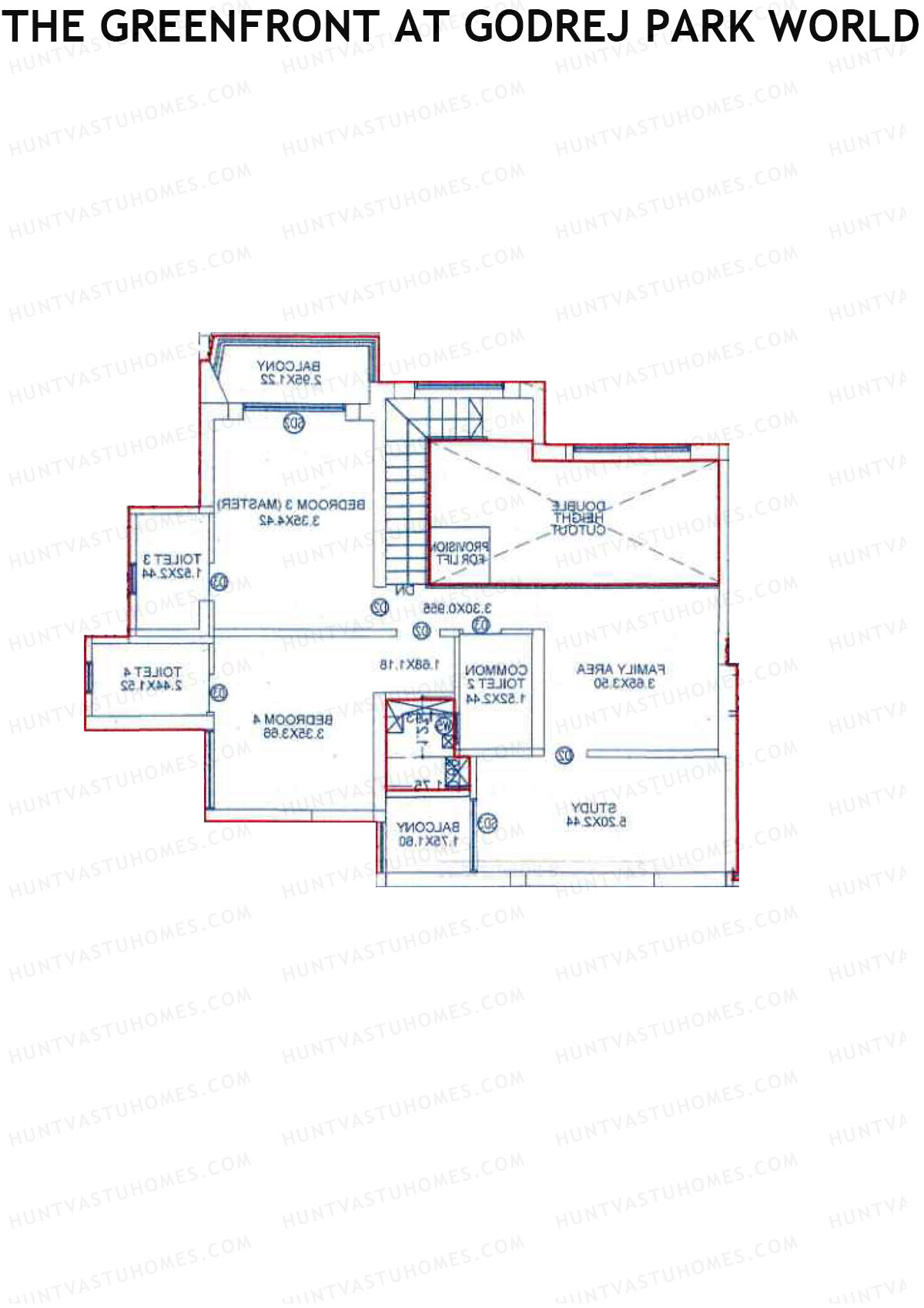 The Greenfront At Godrej Park World B3 Wing E Unit 1 (Type DU) Floor Plan