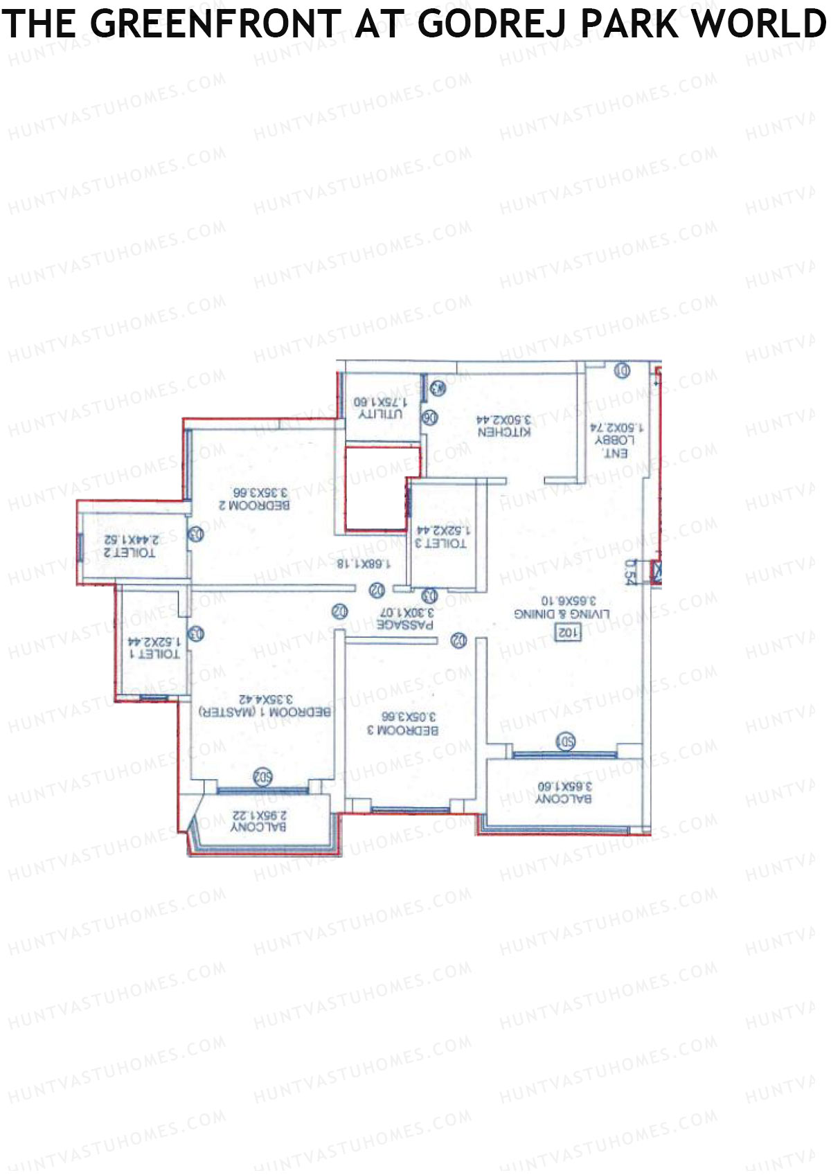 The Greenfront At Godrej Park World B3 Wing E Unit 4 Floor Plan