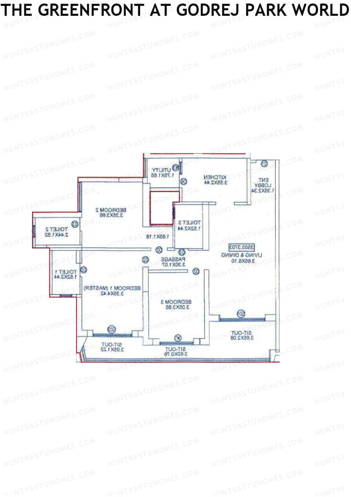 The Greenfront At Godrej Park World B3 Wing E Unit 4 Floor Plan