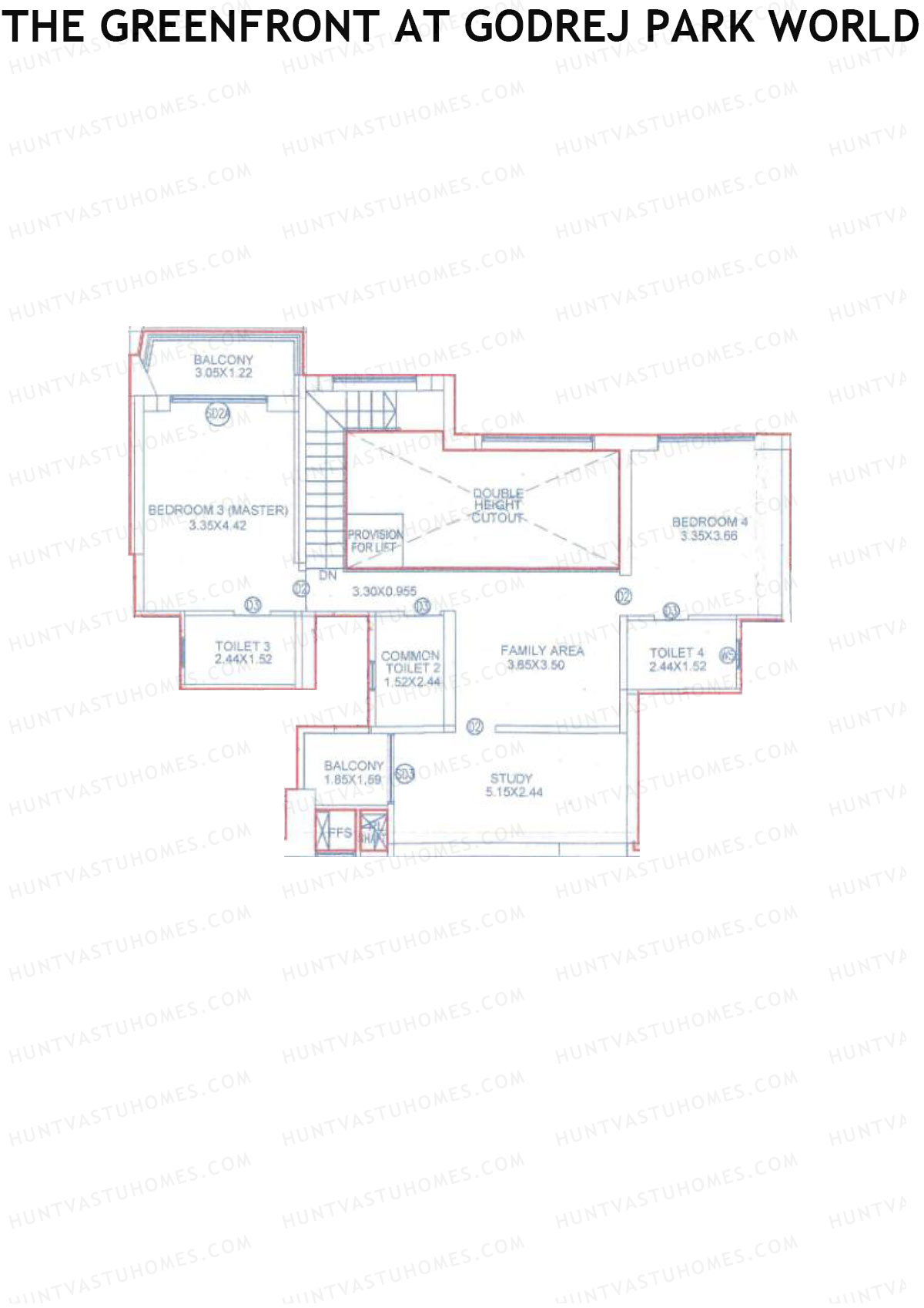 The Greenfront At Godrej Park World B4 Wing G Unit 1 (Type DU) Floor Plan