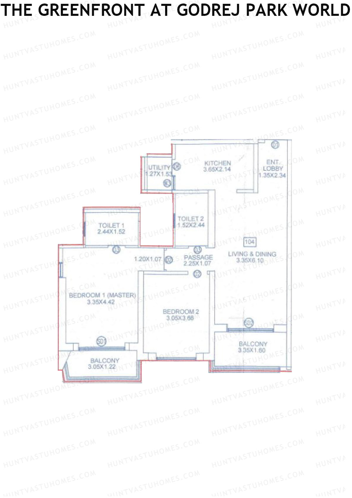 The Greenfront At Godrej Park World B4 Wing H Unit 4 Floor Plan