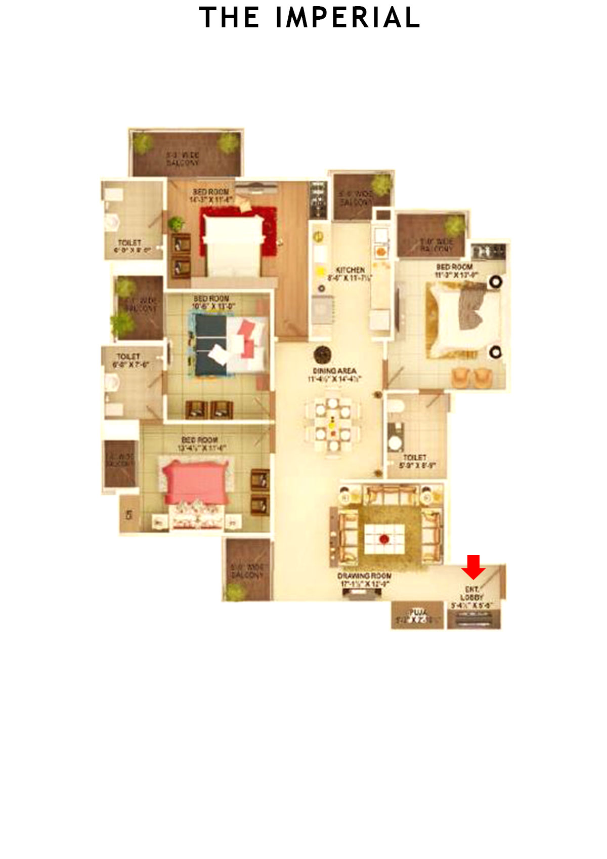 The Imperial Block A Unit 1 Floor Plan