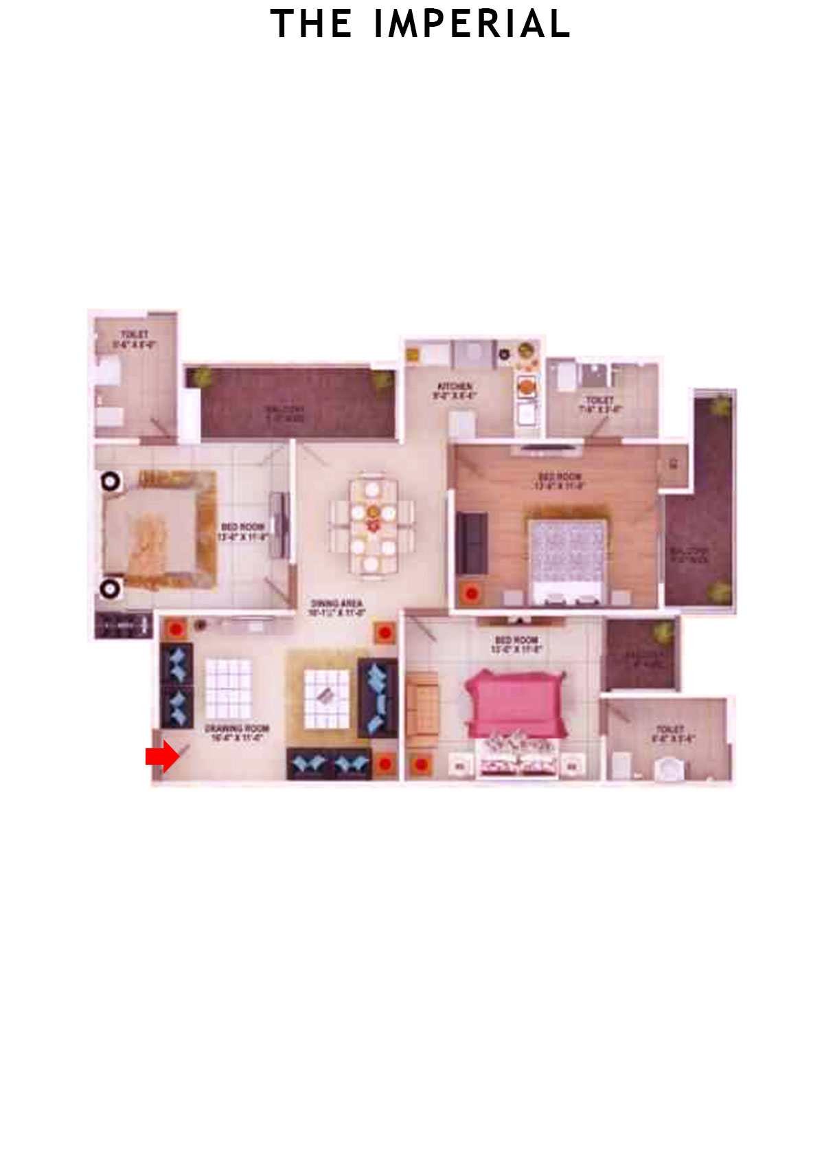 The Imperial Block A Unit 3 Floor Plan