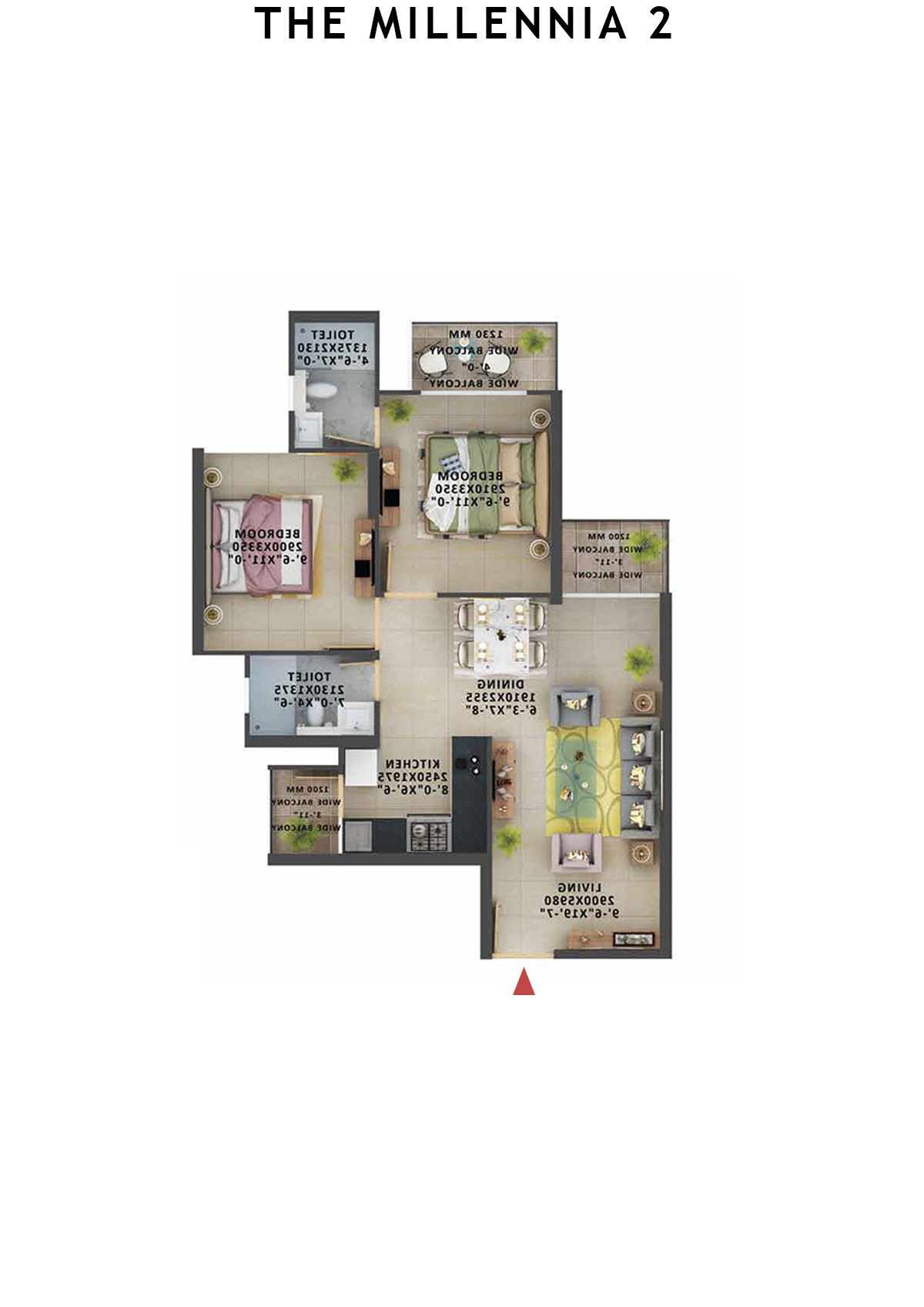 The Millennia 2 Tower C Unit 3 (Type 4) Floor Plan