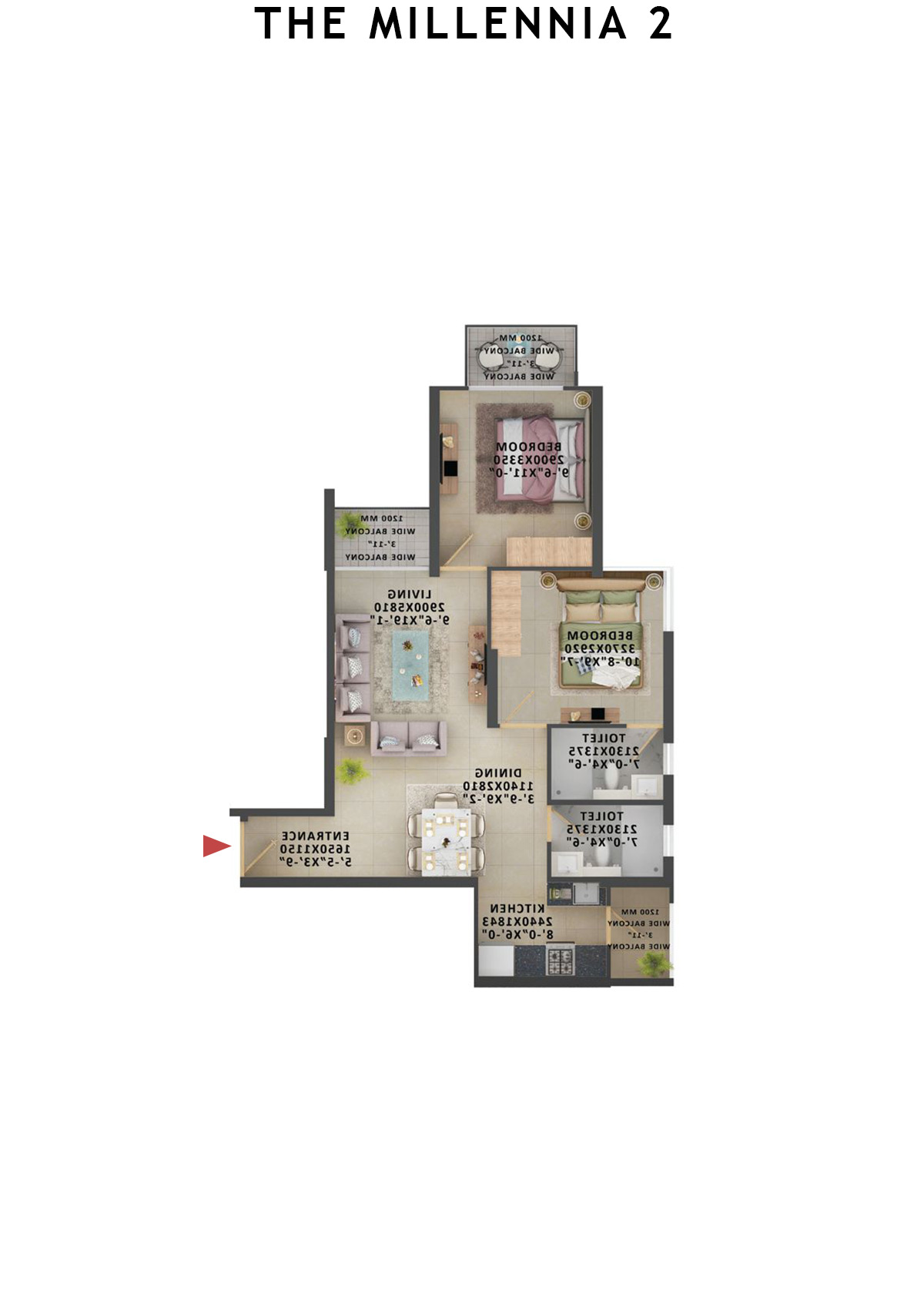 The Millennia 2 Tower C Unit 4 (Type 3) Floor Plan