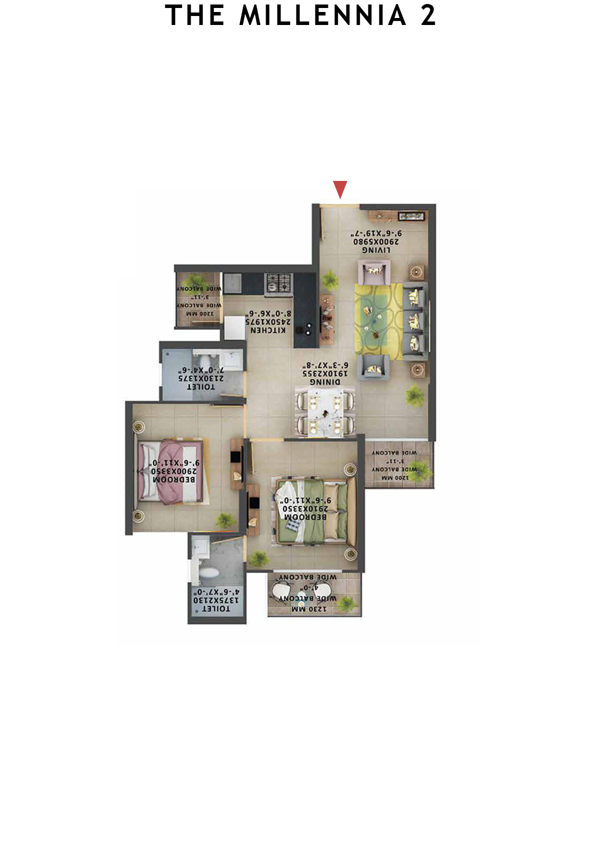 The Millennia 2 Tower C Unit 8 (Type 4) Floor Plan