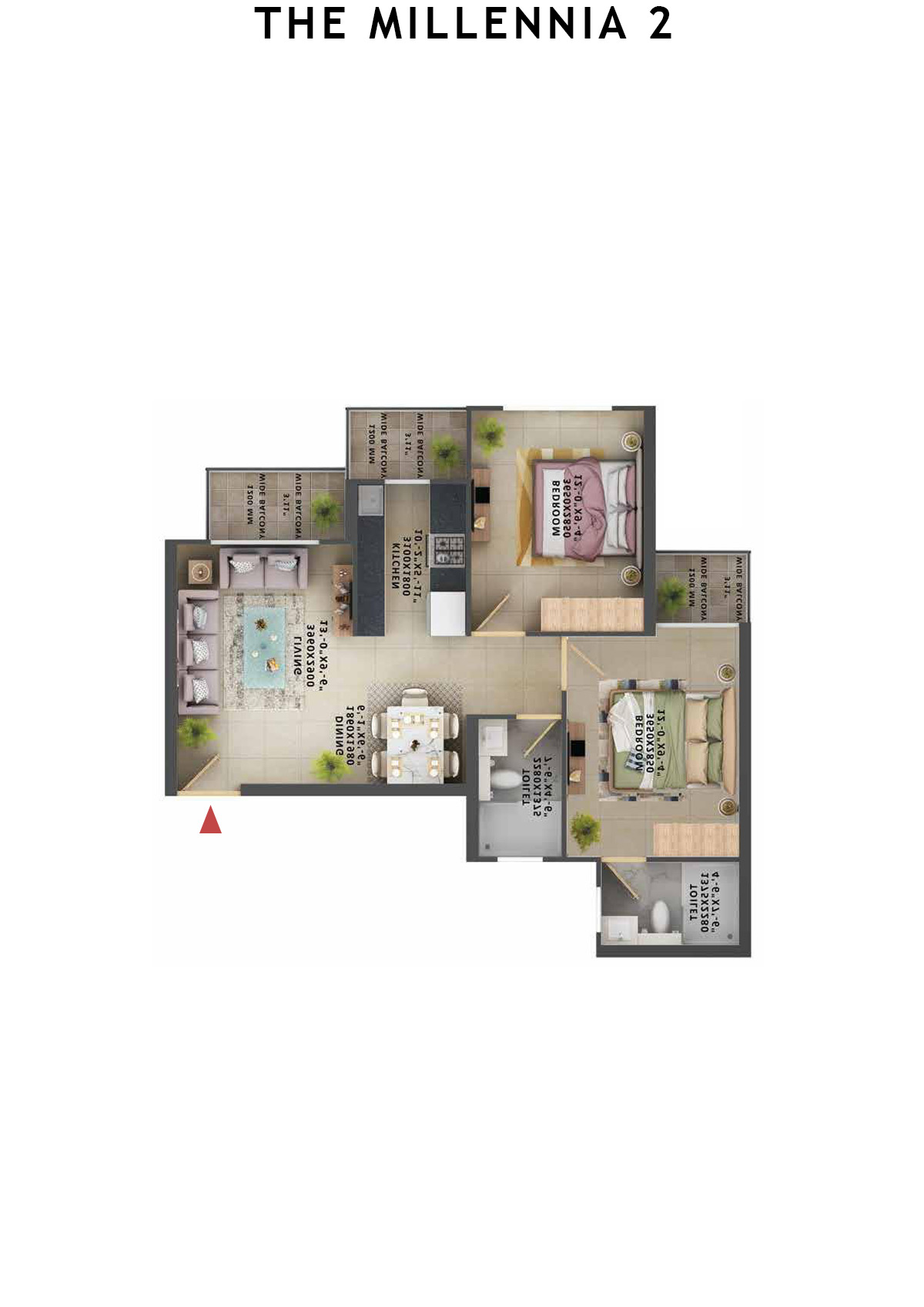 The Millennia 2 Tower D Unit 2 (Type 5) Floor Plan