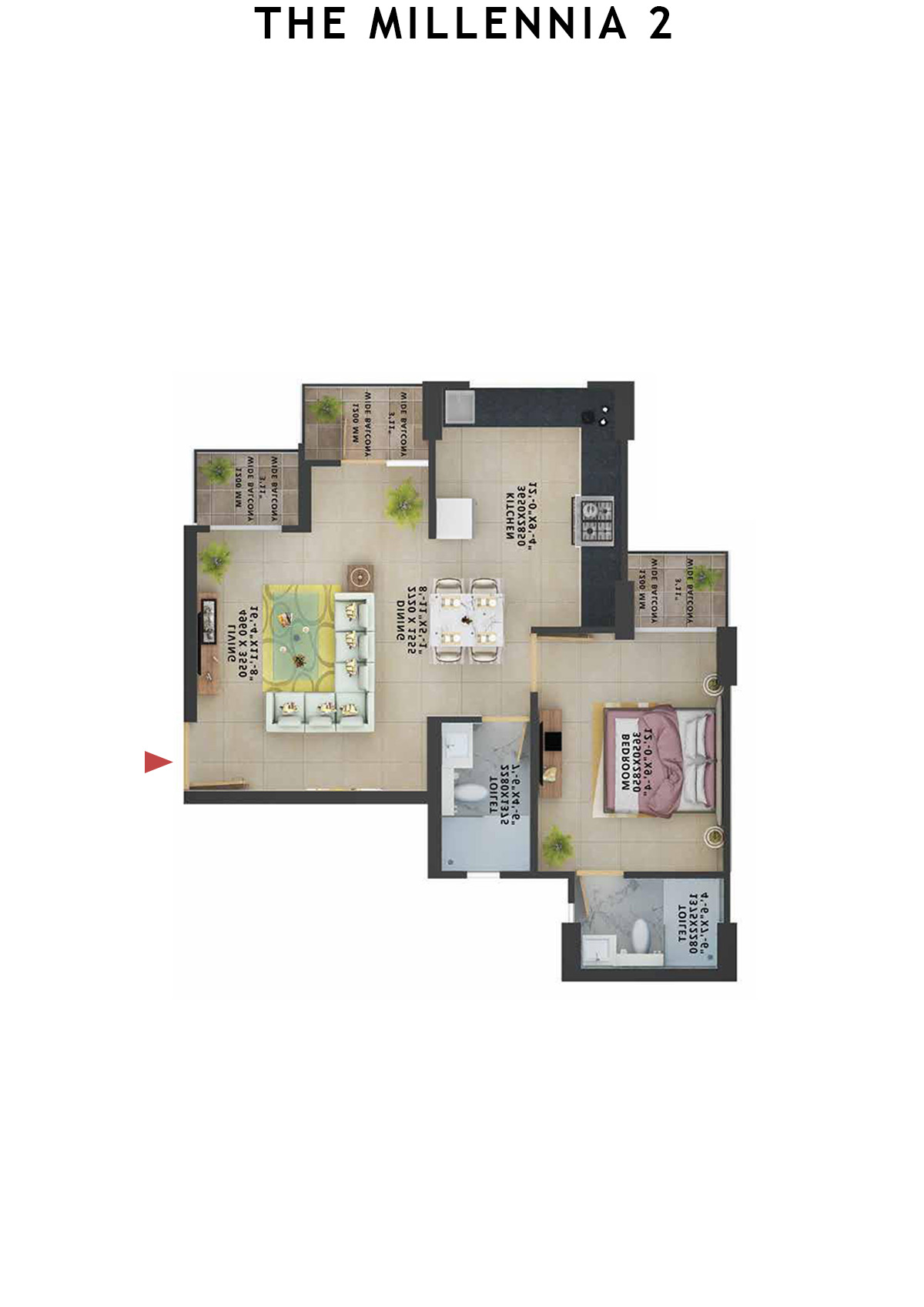 The Millennia 2 Tower D Unit 2 (Type 7) Floor Plan