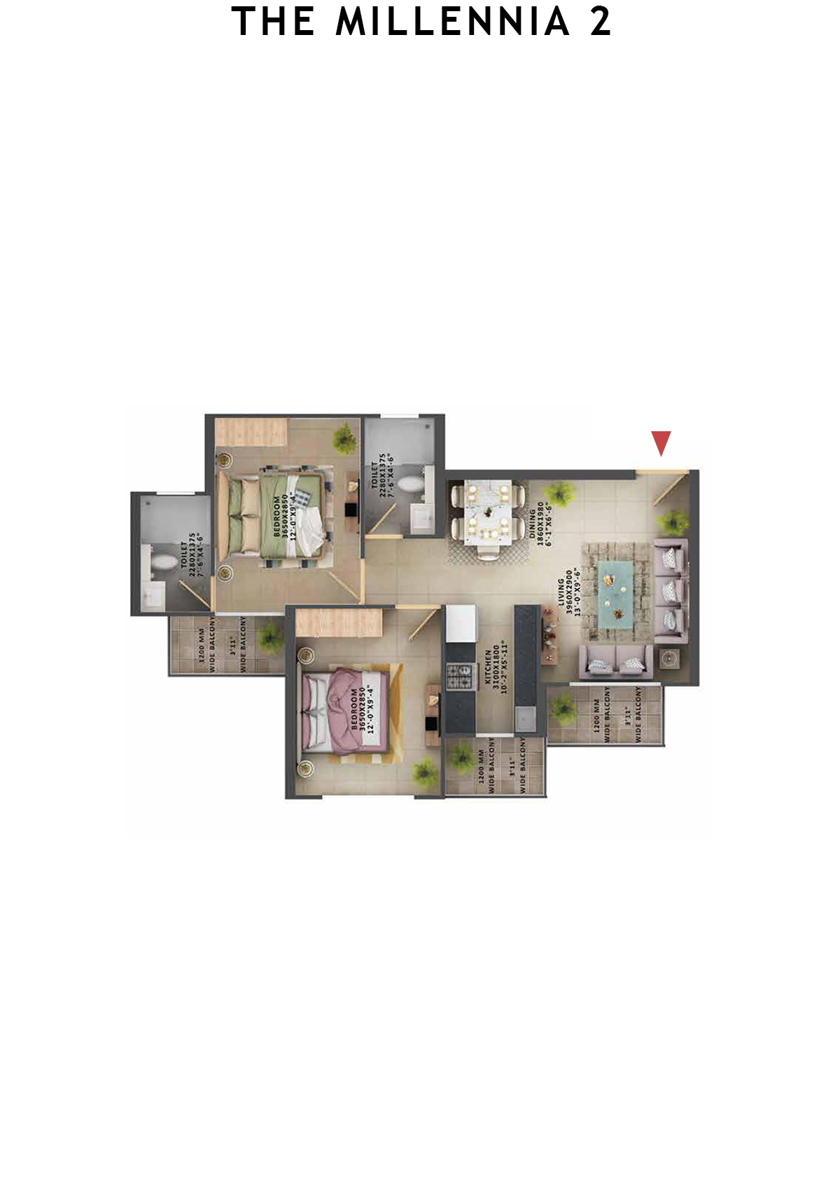 The Millennia 2 Tower D Unit 4 (Type 6) Floor Plan