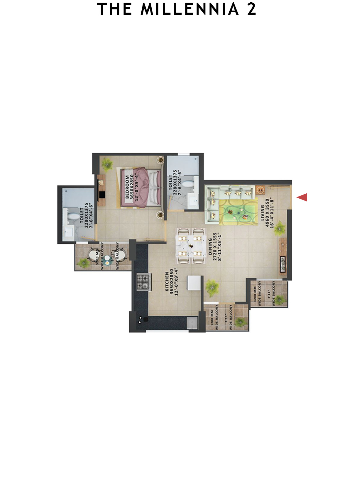 The Millennia 2 Tower D Unit 4 (Type 8) Floor Plan