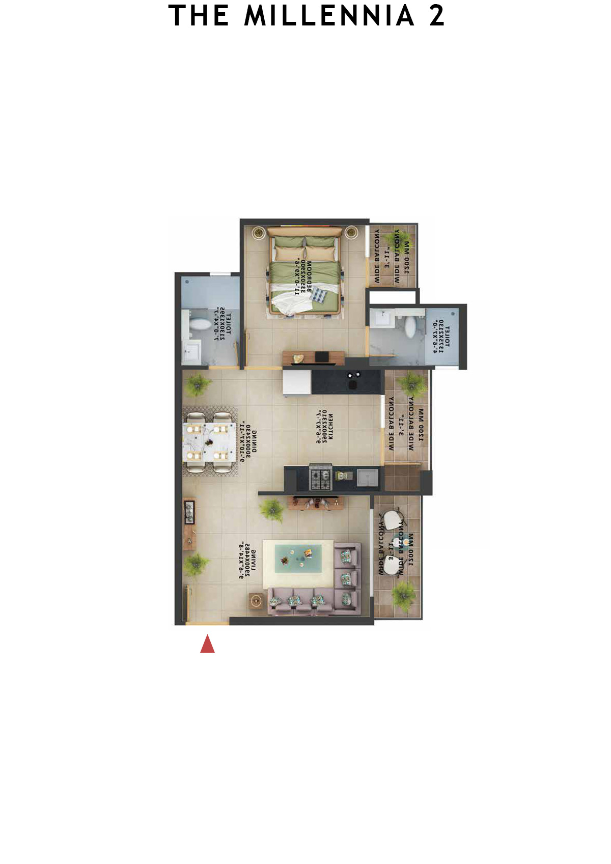 The Millennia 2 Tower F Unit 2 (Type 12) Floor Plan