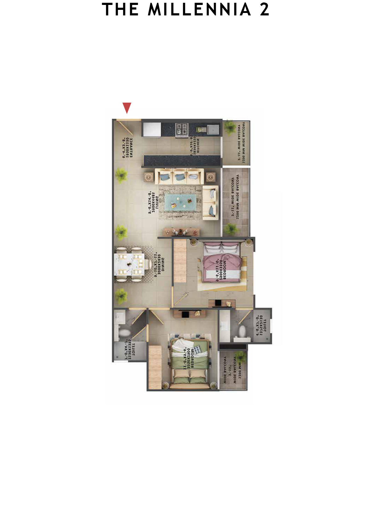 The Millennia 2 Tower F Unit 3 (Type 11) Floor Plan