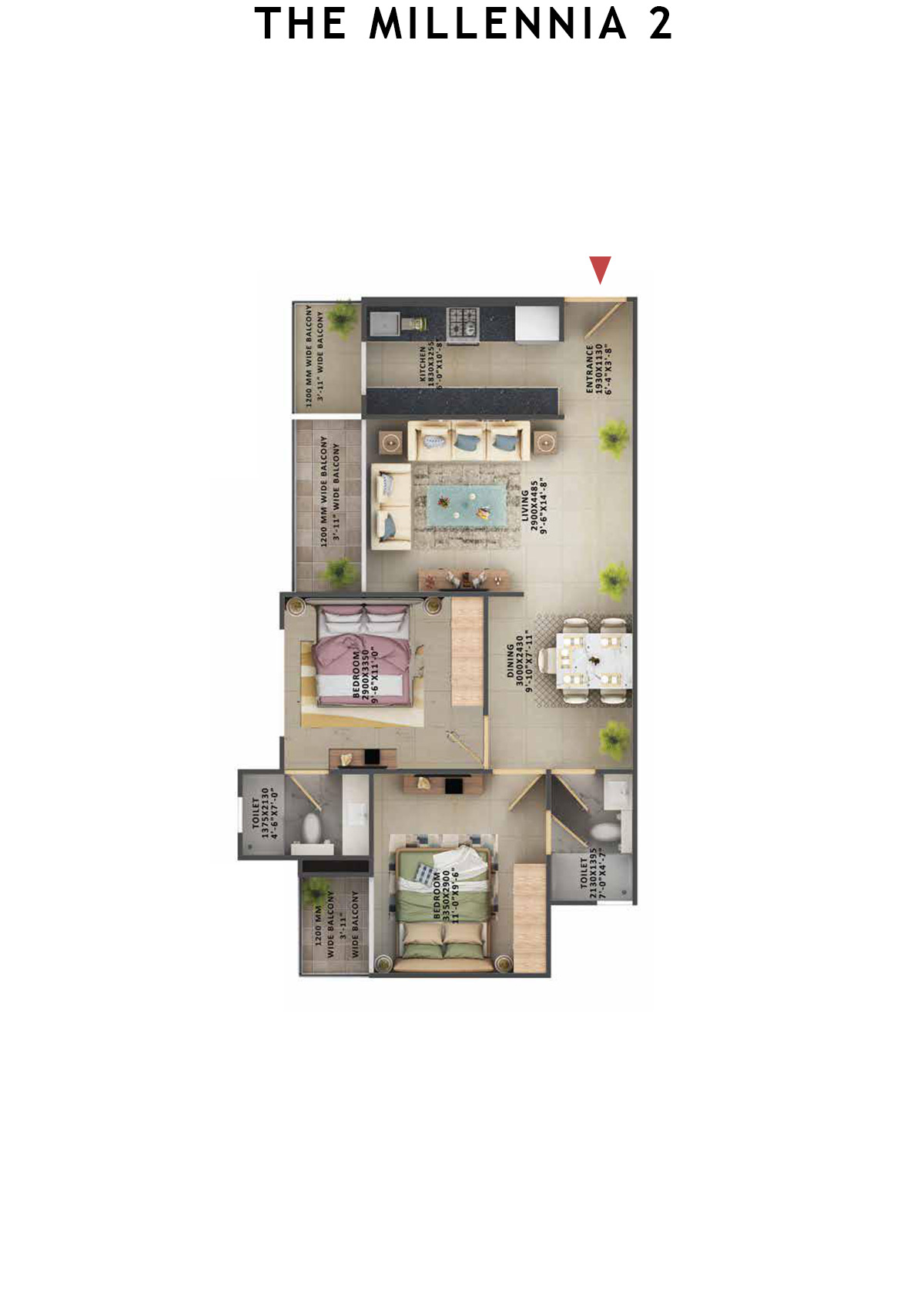 The Millennia 2 Tower F Unit 4 (Type 11) Floor Plan
