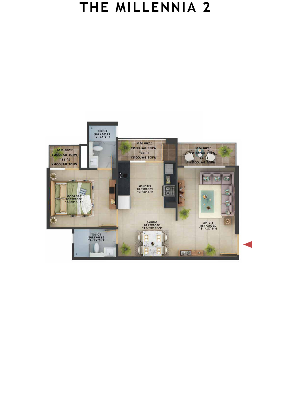 The Millennia 2 Tower H Unit 1 (Type 12) Floor Plan