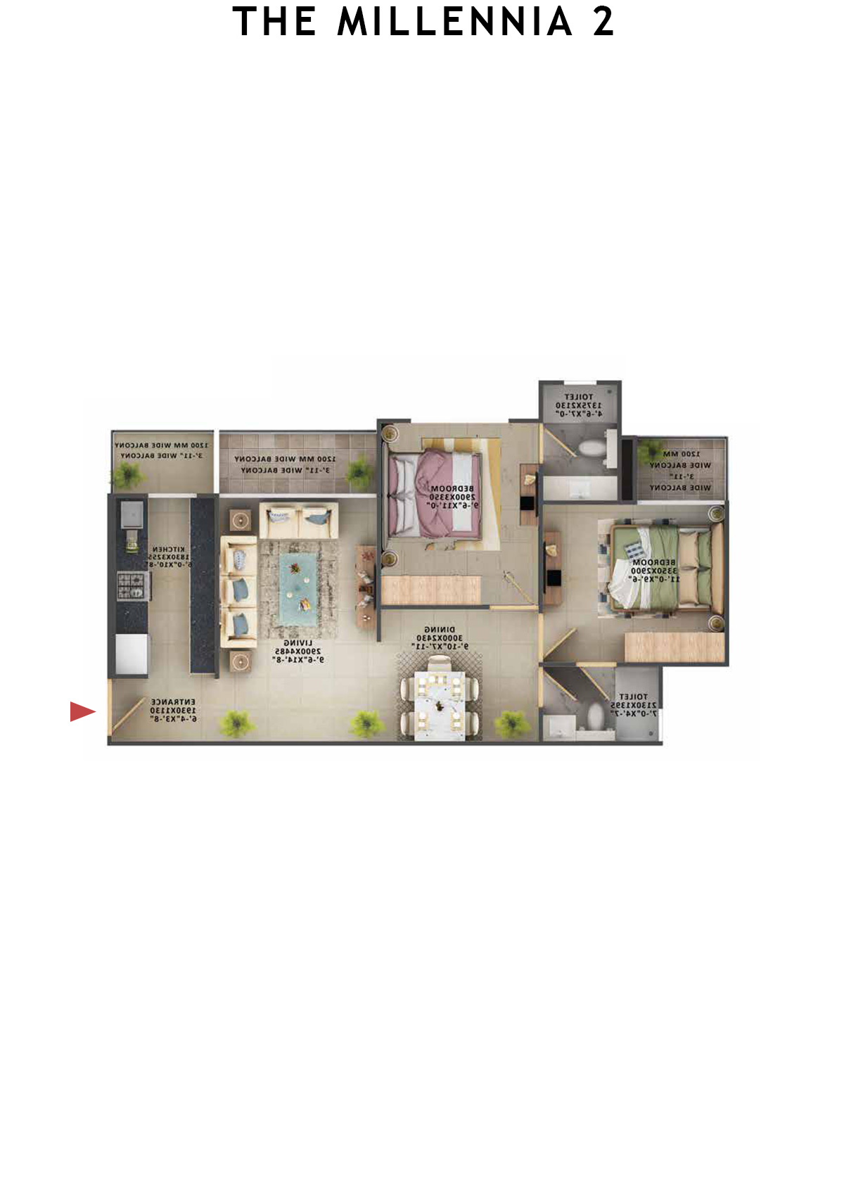 The Millennia 2 Tower H Unit 2 (Type 11) Floor Plan