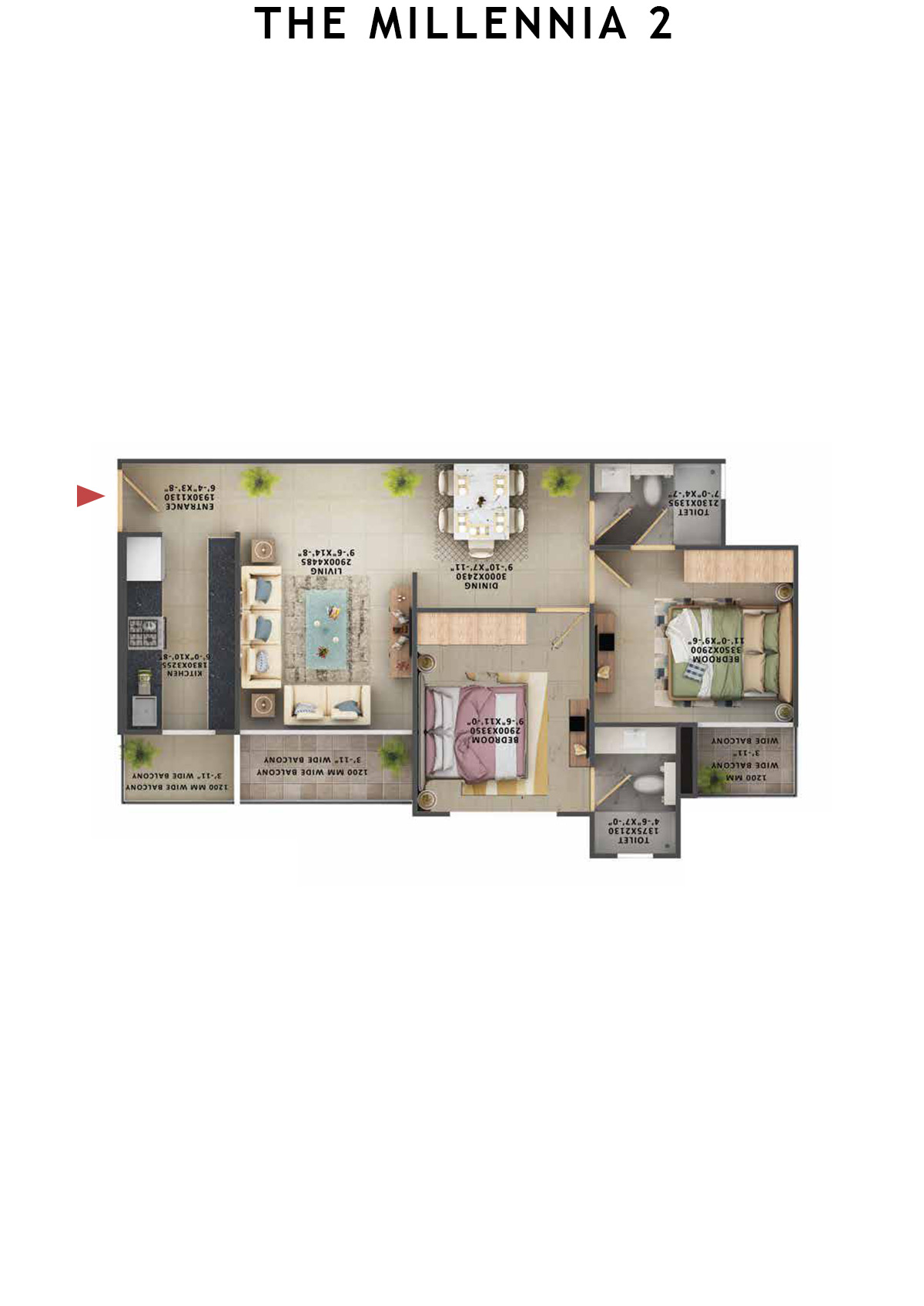 The Millennia 2 Tower H Unit 3 (Type 11) Floor Plan