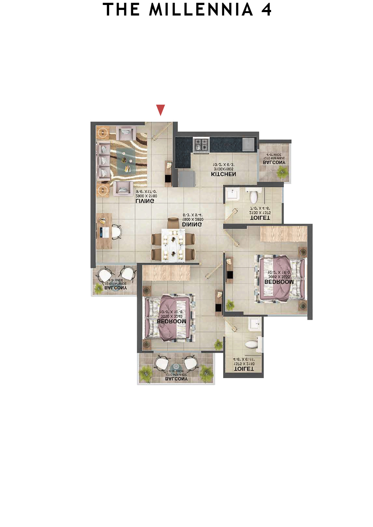 The Millennia 4 Tower 5 Unit 5 (Type 1) Floor Plan