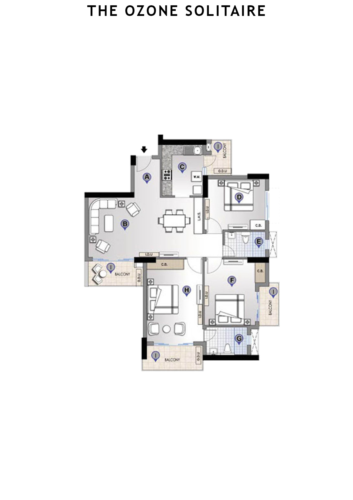 The Ozone Solitaire Tower E Unit A Floor Plan