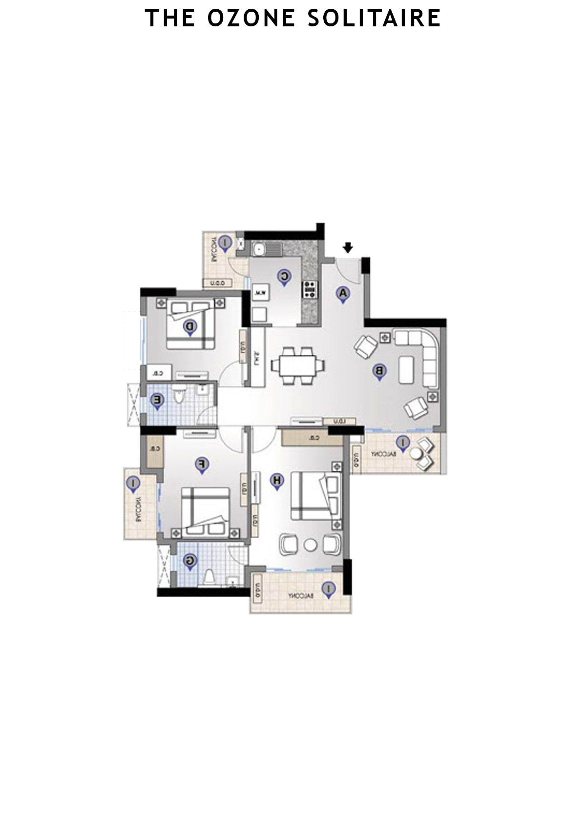 The Ozone Solitaire Tower E Unit B Floor Plan