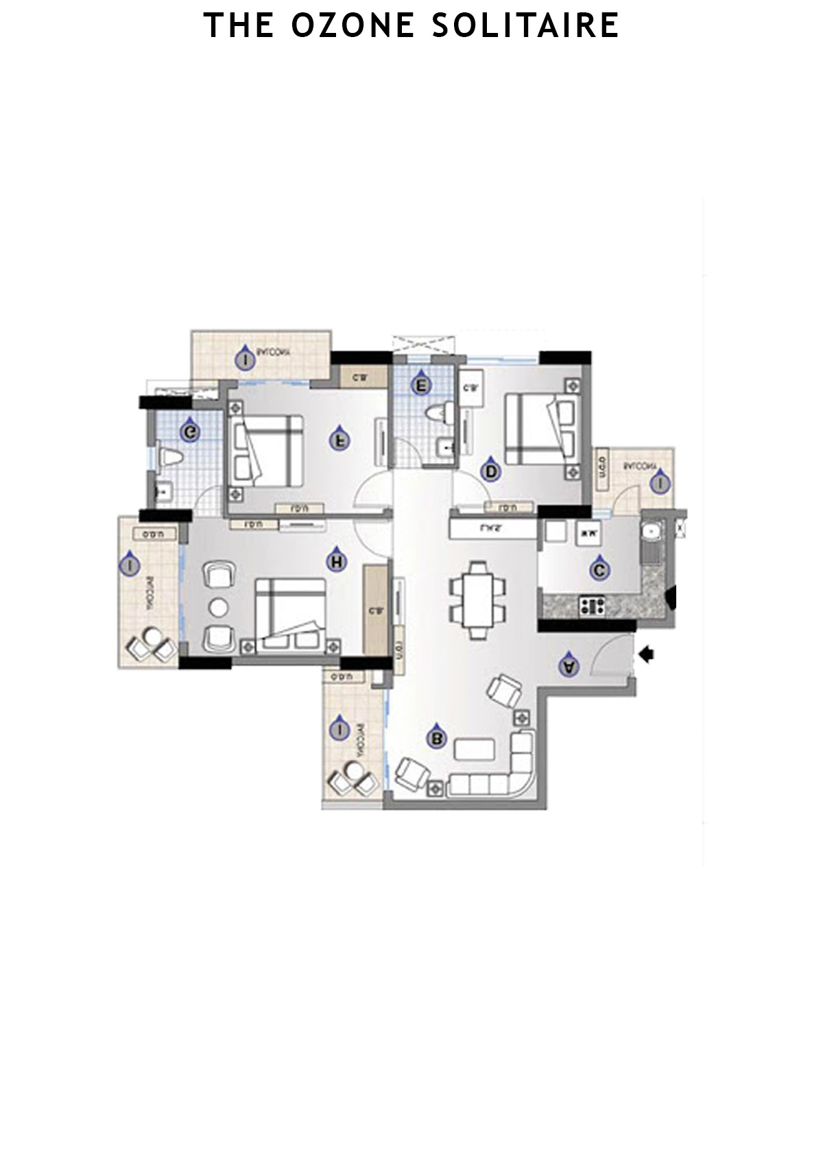 The Ozone Solitaire Tower E Unit D Floor Plan