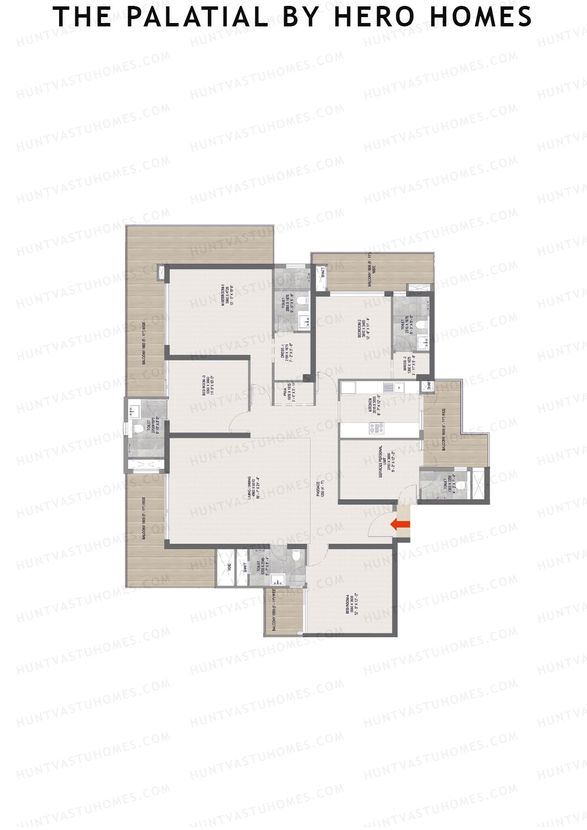 The Palatial by Hero Homes Tower A Unit 4 Floor Plan