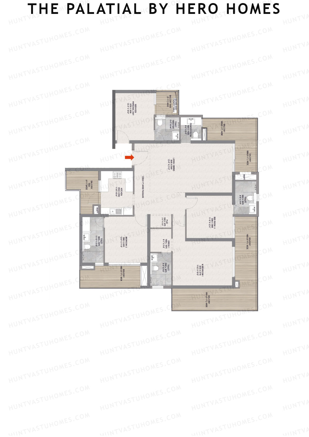 The Palatial by Hero Homes Tower D Unit 2 Floor Plan