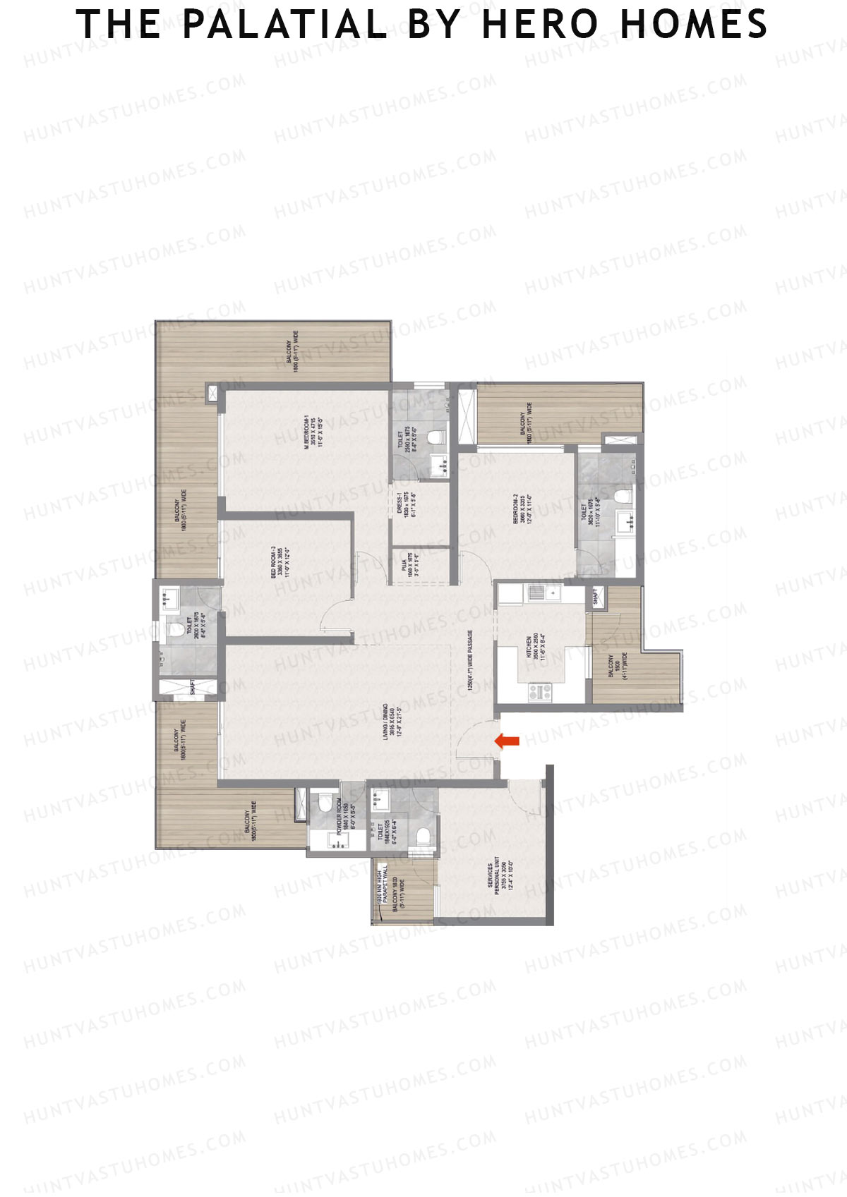 The Palatial by Hero Homes Tower E Unit 4 Floor Plan