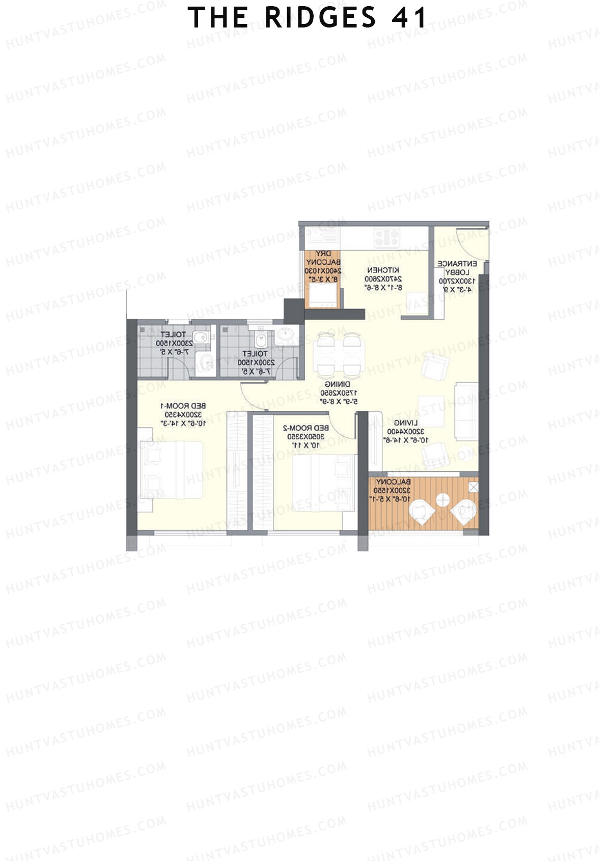 The Ridges 41 Tower A Unit 1 (Type B) Floor Plan
