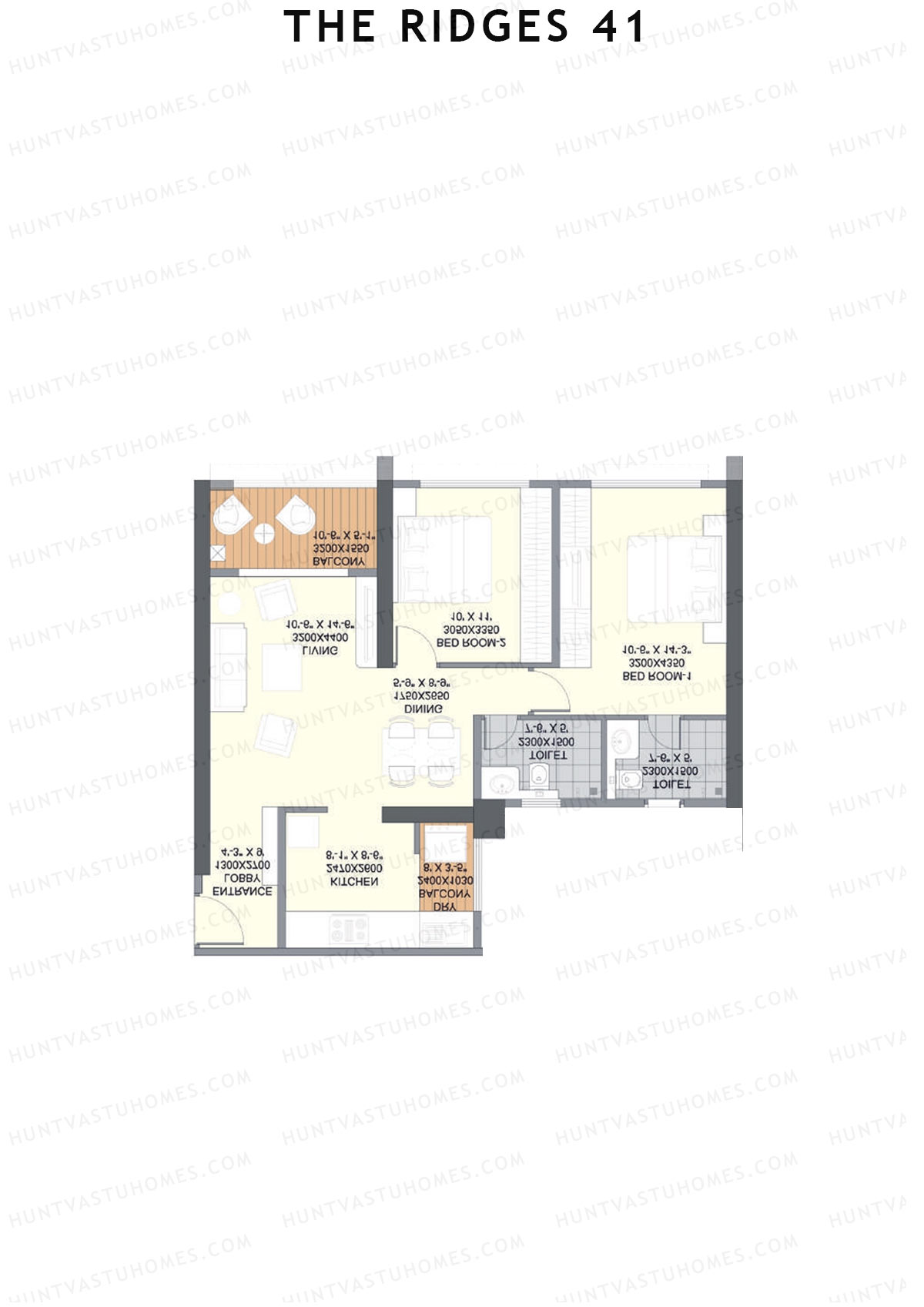 The Ridges 41 Tower B Unit 2 (Type B) Floor Plan