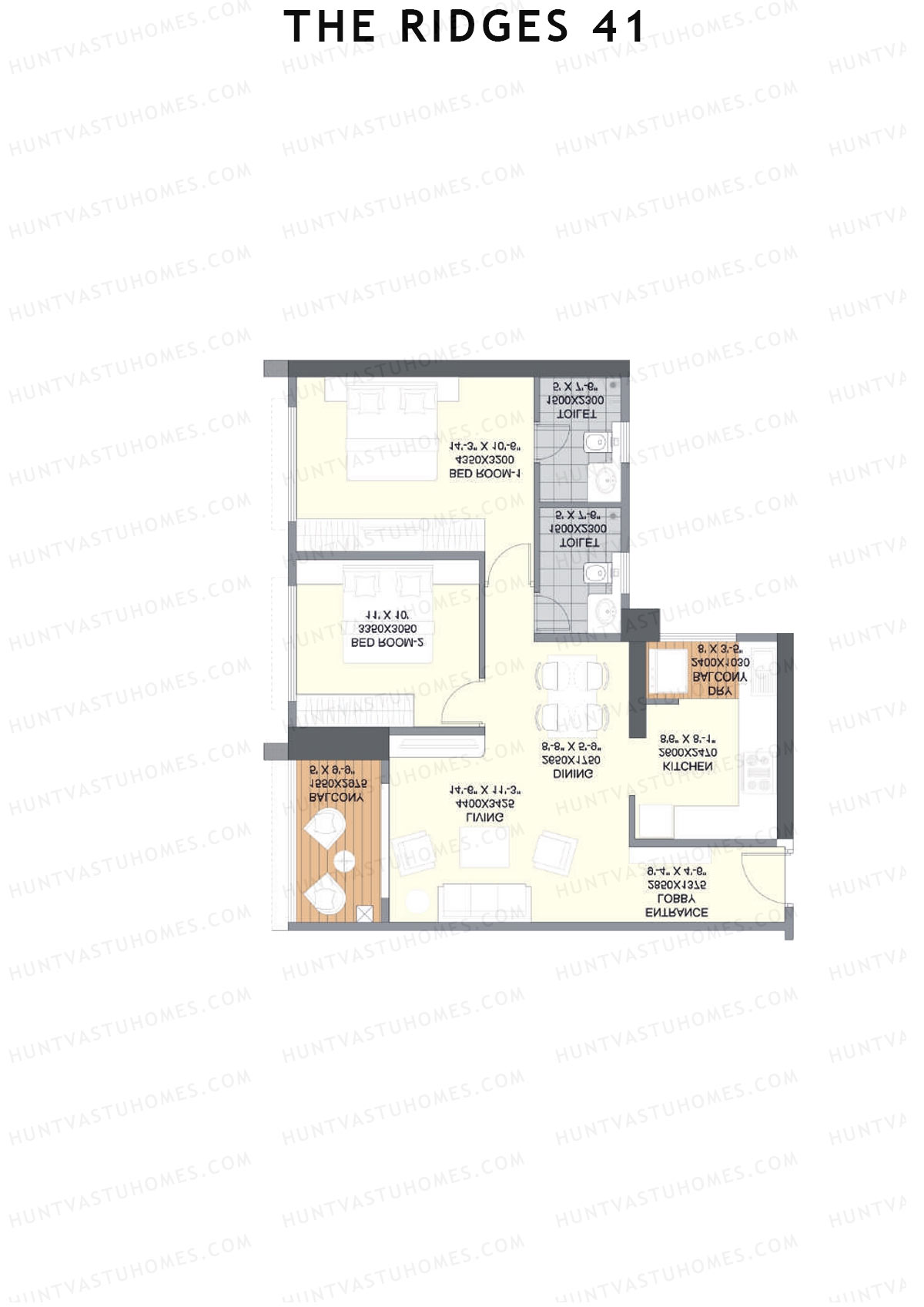 The Ridges 41 Tower B Unit 4 (Type A) Floor Plan