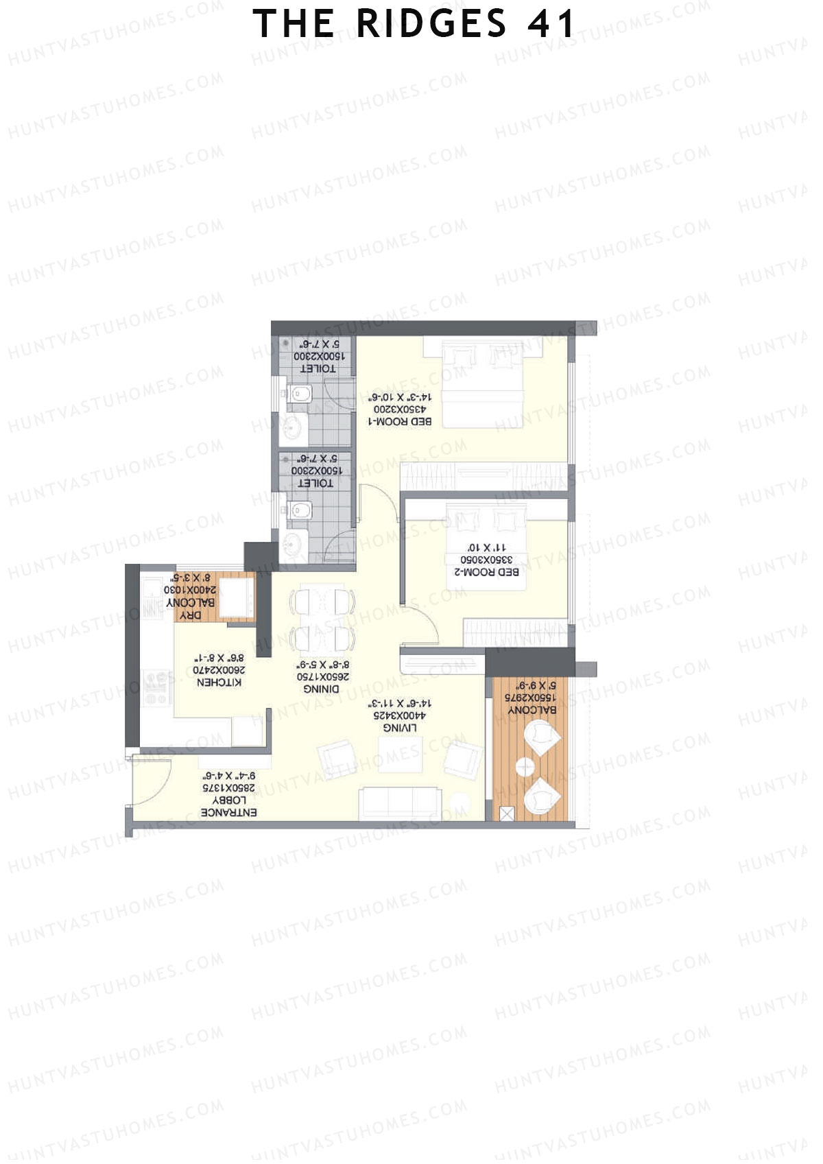 The Ridges 41 Tower C Unit 2 (Type A) Floor Plan
