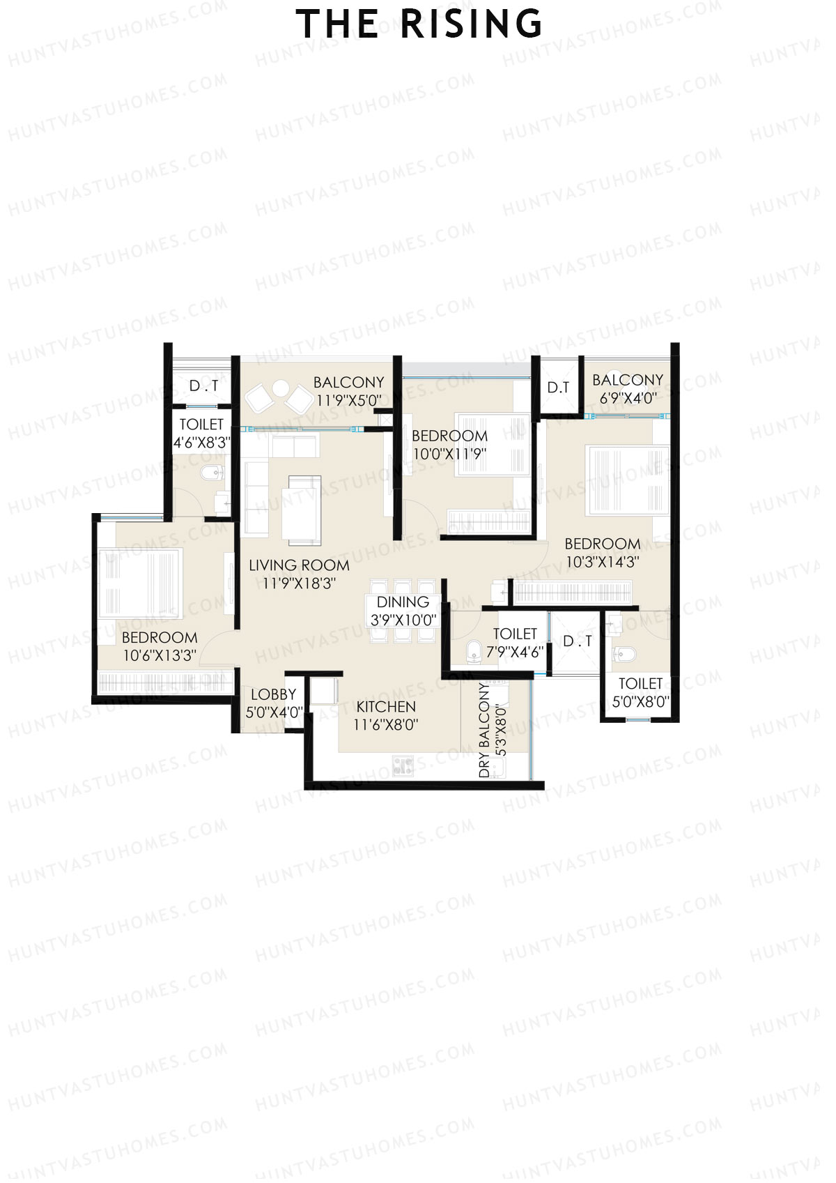 The Rising Wing A5 Unit 2 (Type A) Floor Plan