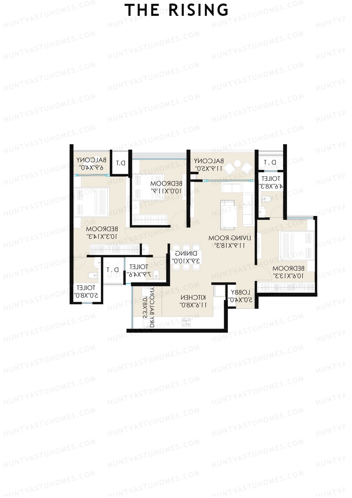 The Rising Wing B1 Unit 1 (Type A) Floor Plan