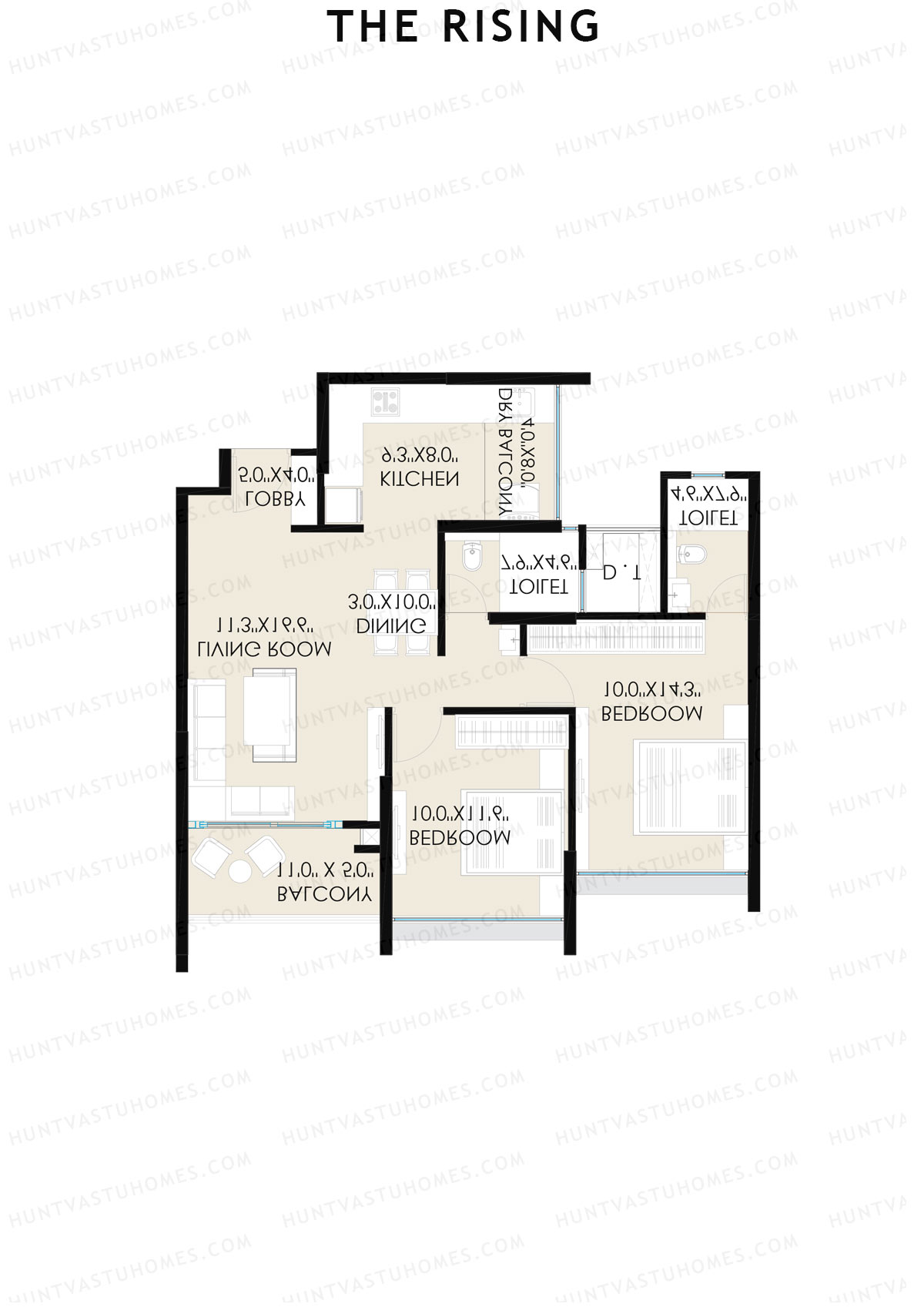 The Rising Wing B1 Unit 3 (Type A) Floor Plan