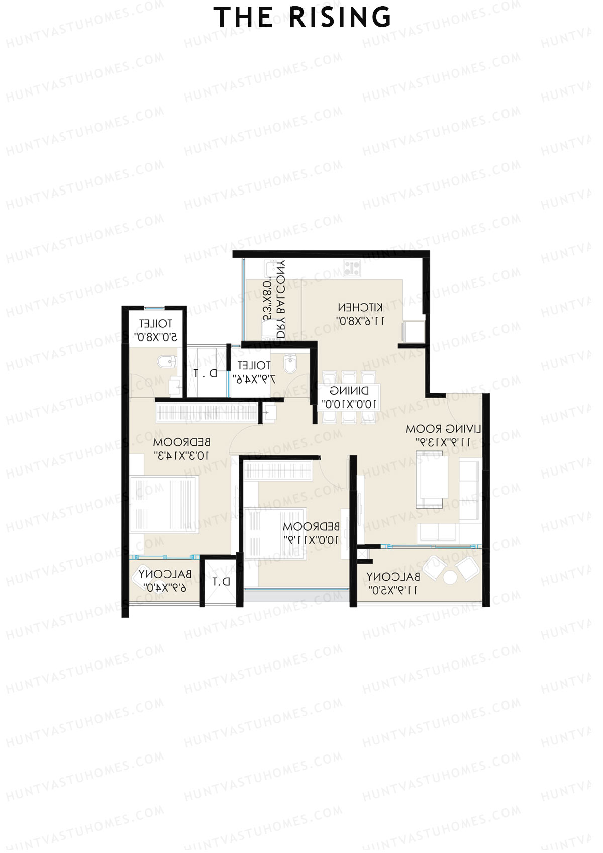 The Rising Wing B1 Unit 4 (Type E) Floor Plan