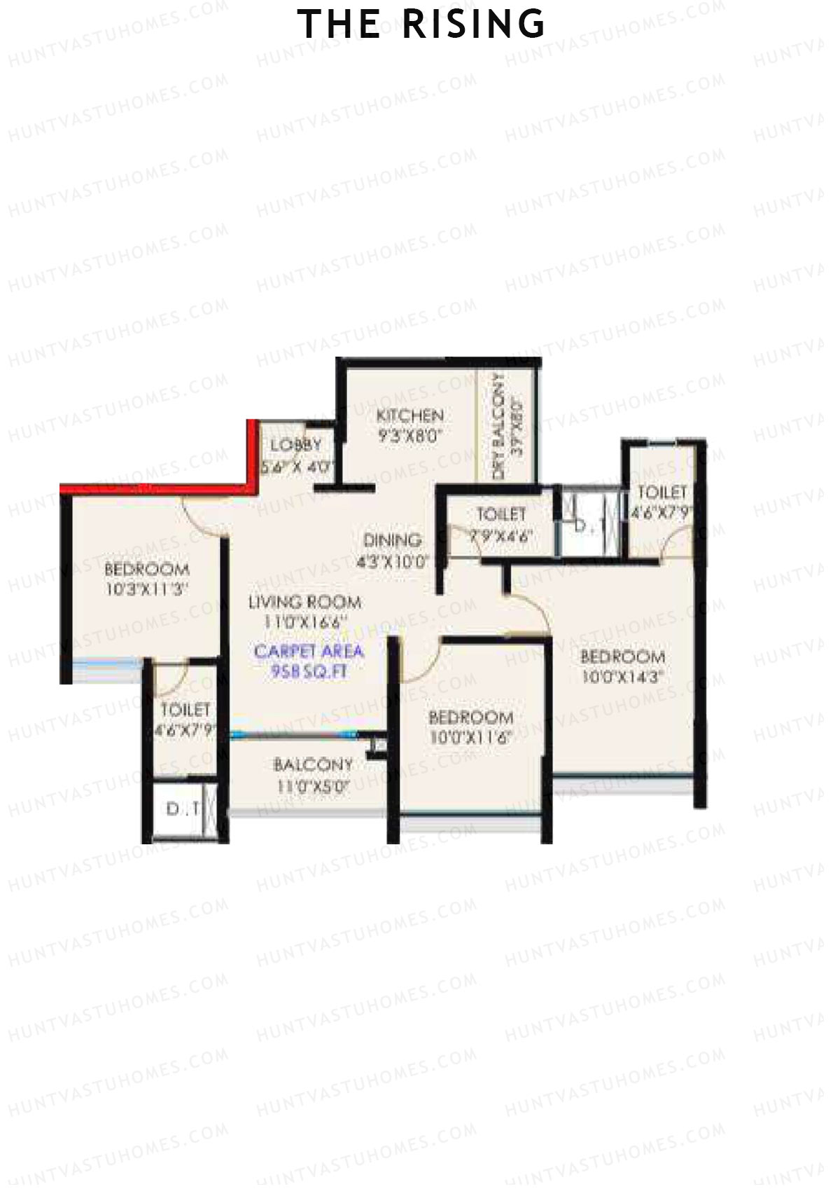 The Rising Wing B2 Unit 3 (Type B) Floor Plan