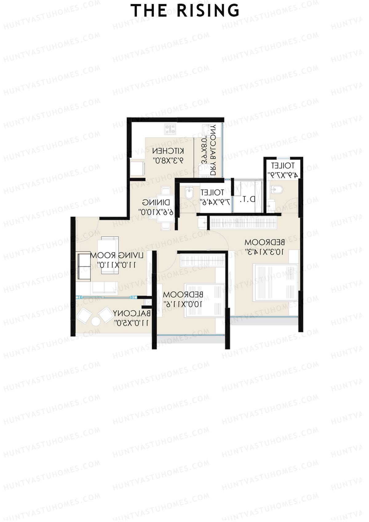 The Rising Wing B2 Unit 3 (Type F) Floor Plan