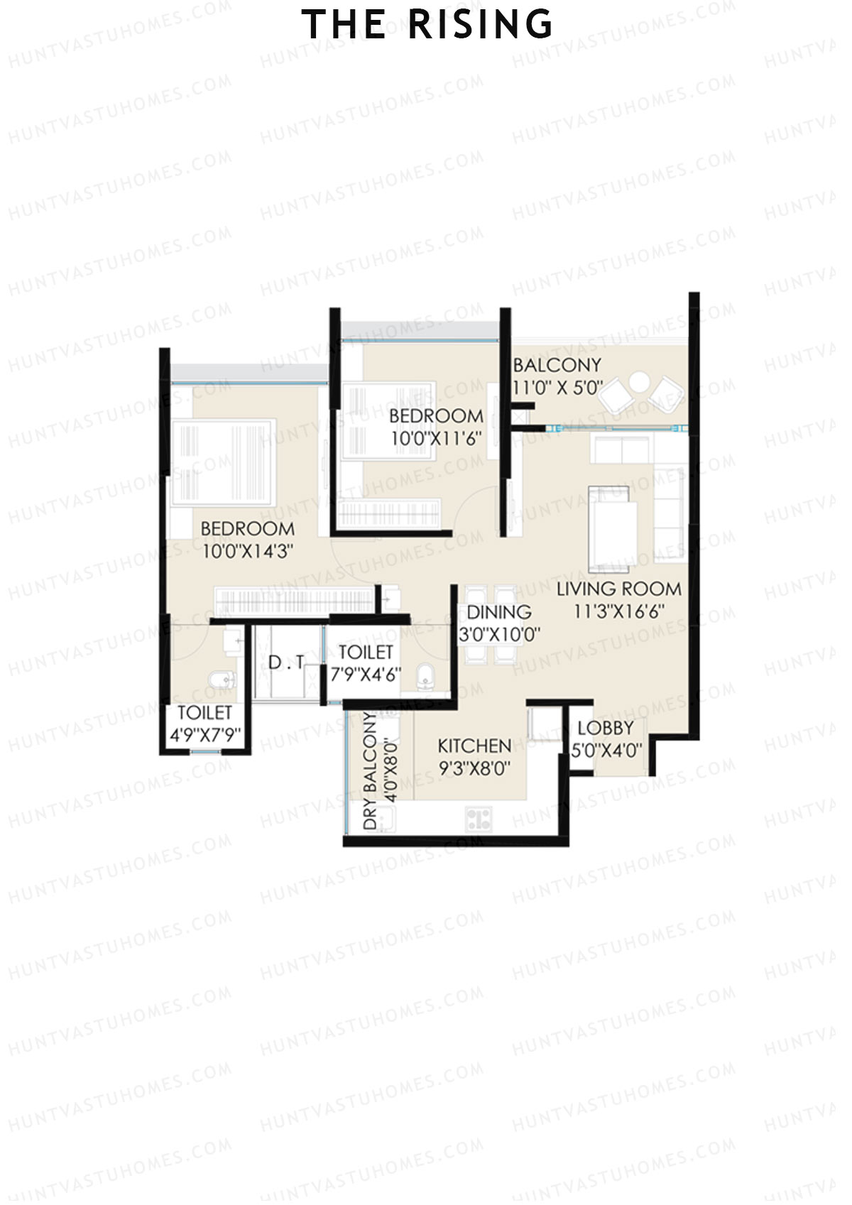The Rising Wing B3 Unit 1 (Type A1) Floor Plan