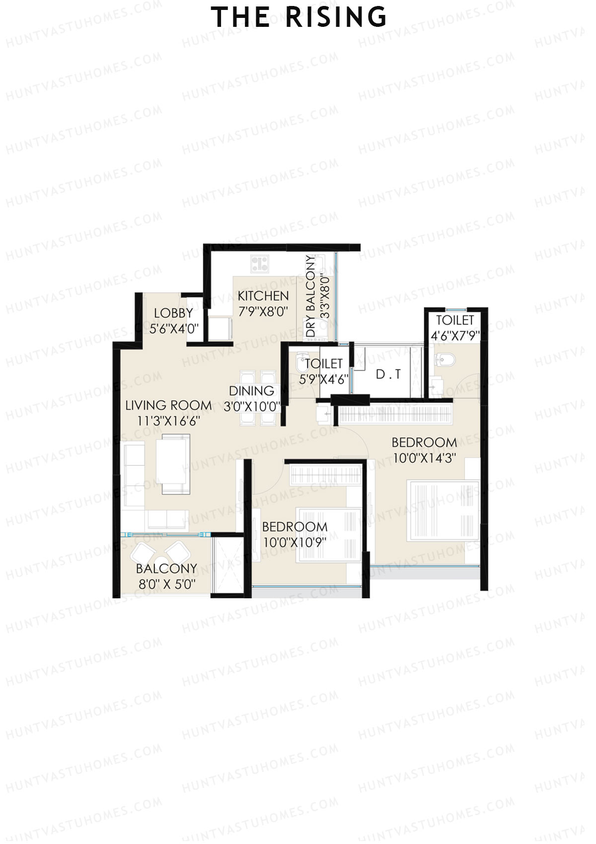 The Rising Wing B3 Unit 3 (Type B) Floor Plan