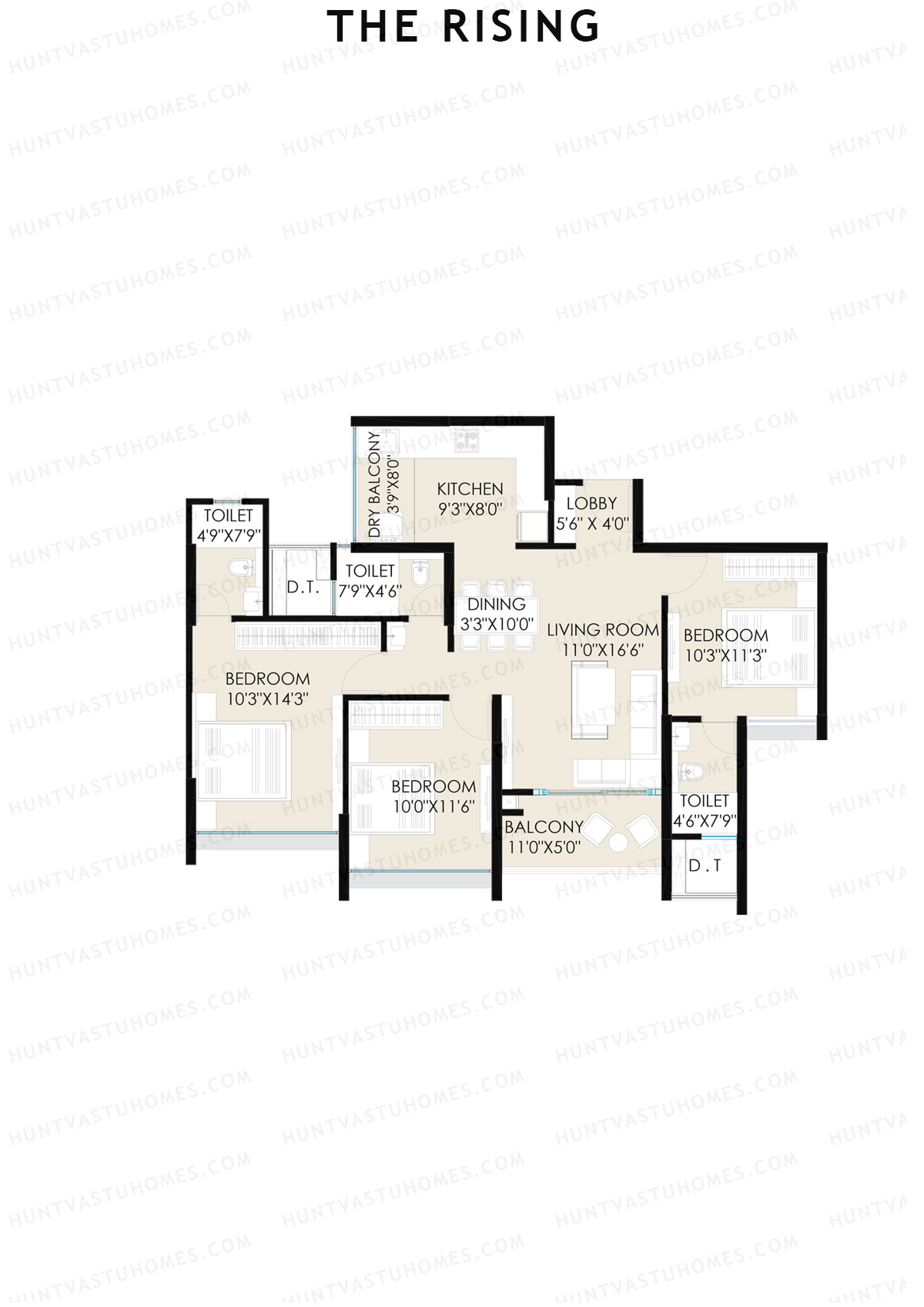 The Rising Wing B3 Unit 4 (Type B) Floor Plan