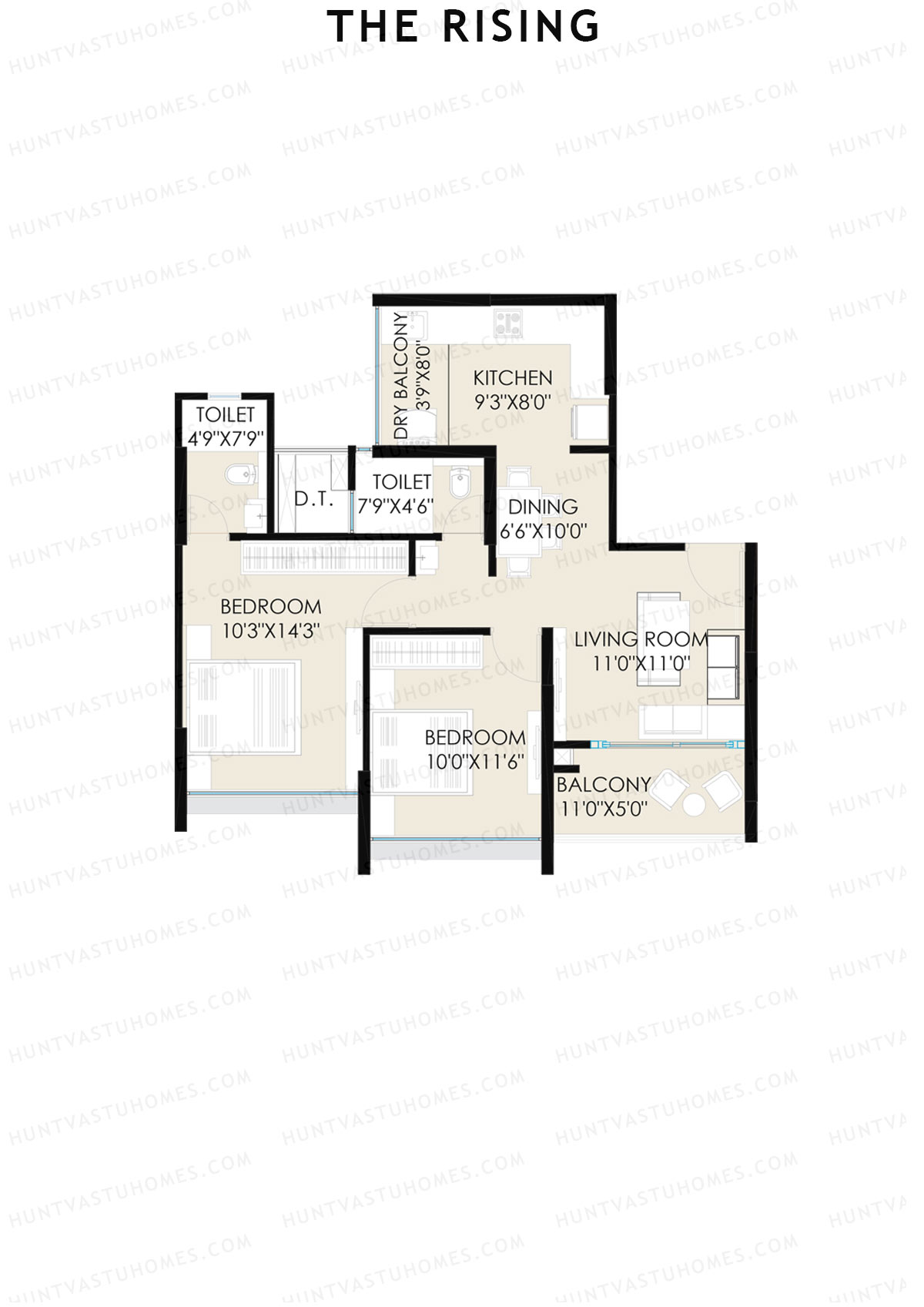 The Rising Wing B3 Unit 4 (Type F) Floor Plan