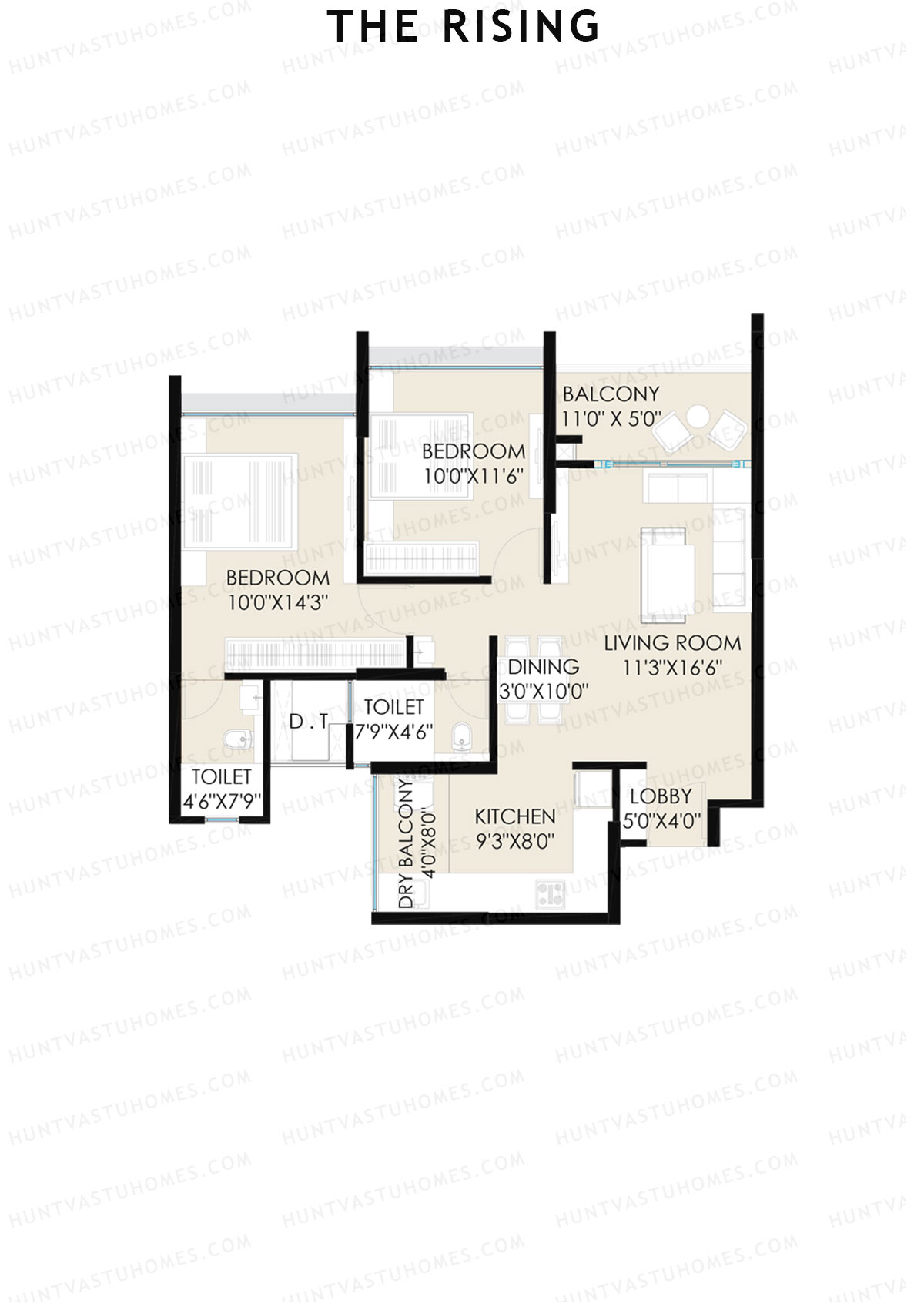 The Rising Wing B4 Unit 1 (Type A) Floor Plan