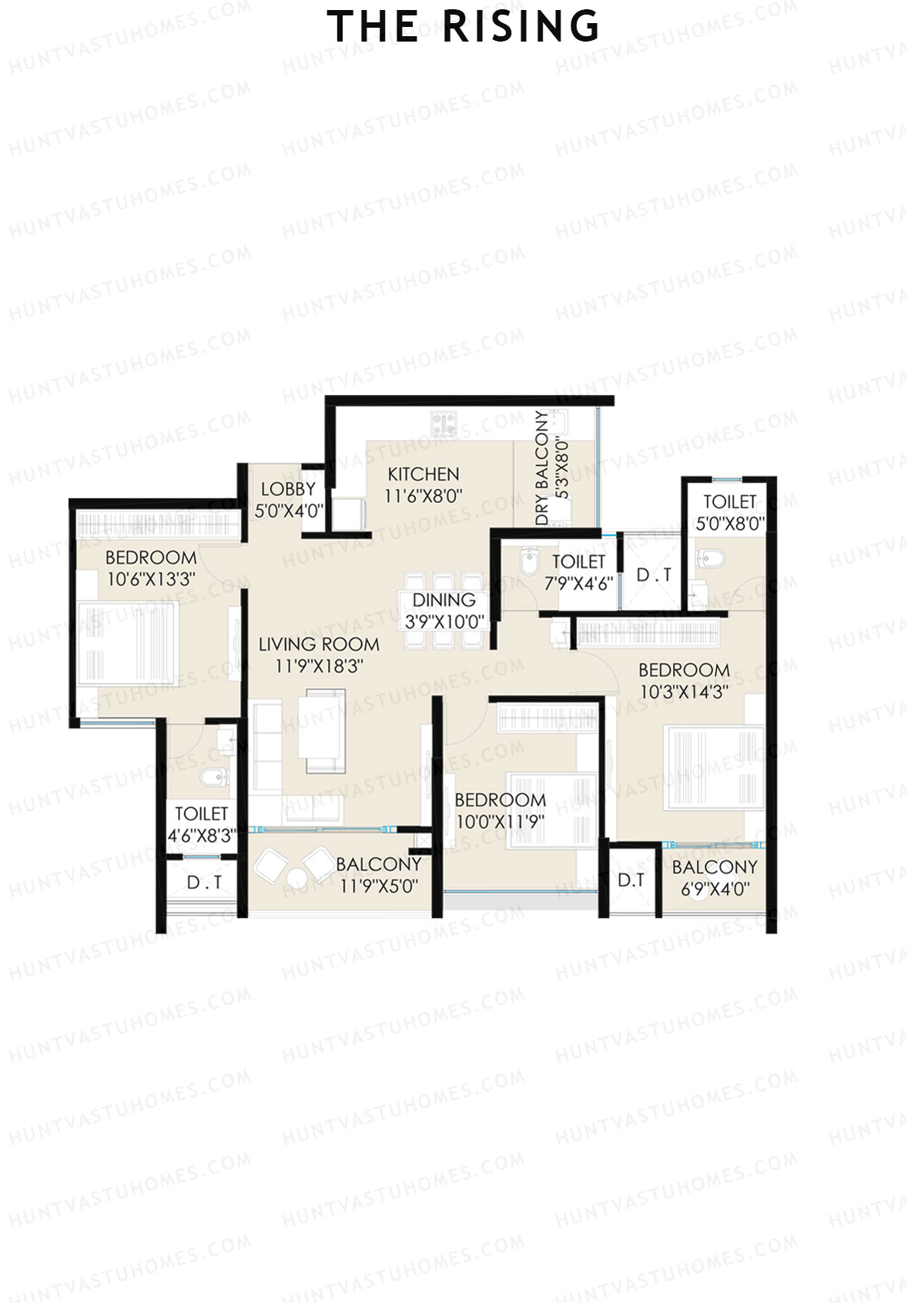 The Rising Wing B4 Unit 3 (Type A) Floor Plan