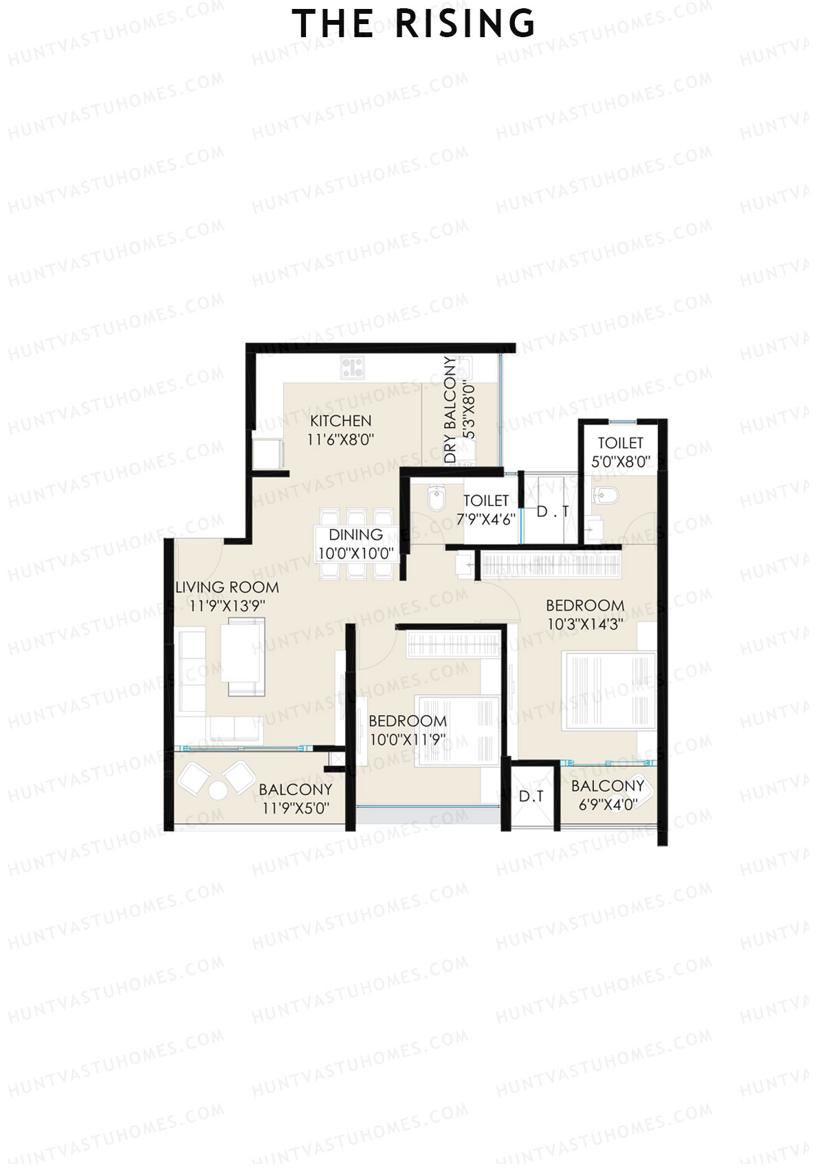 The Rising Wing B4 Unit 3 (Type E) Floor Plan