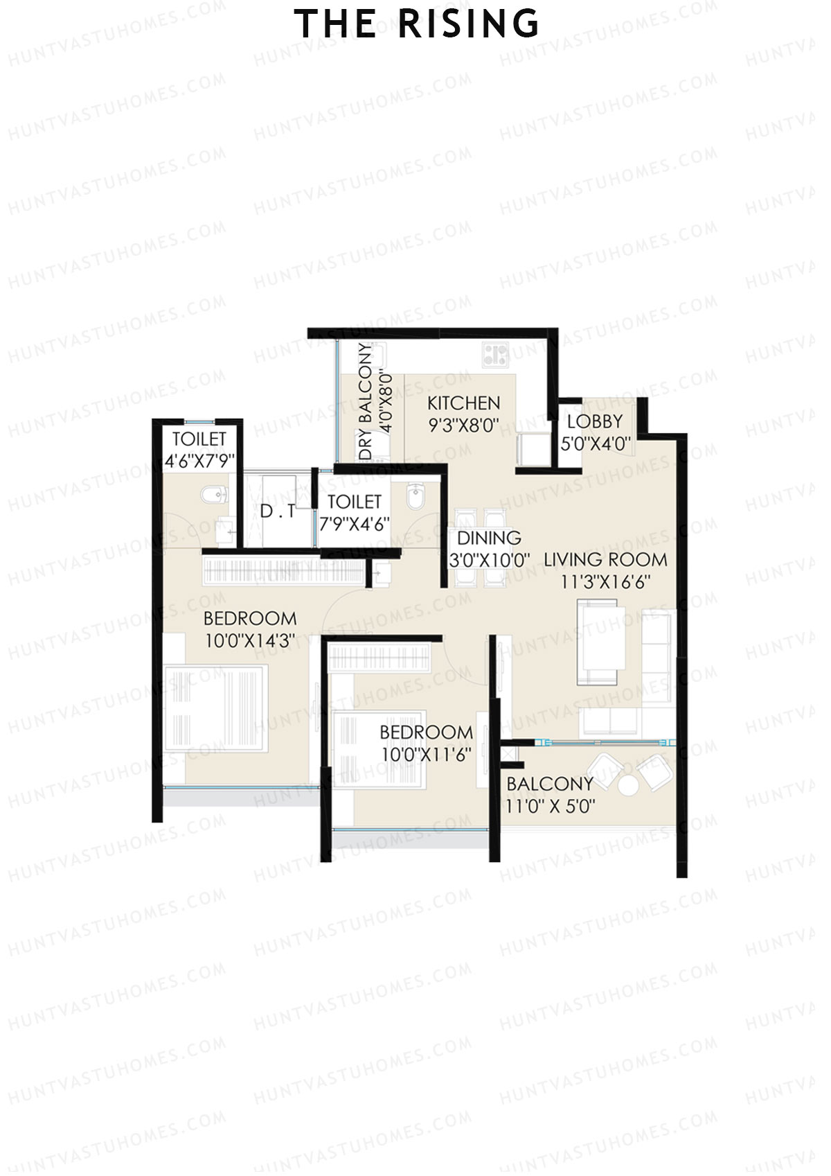 The Rising Wing B4 Unit 4 (Type A) Floor Plan
