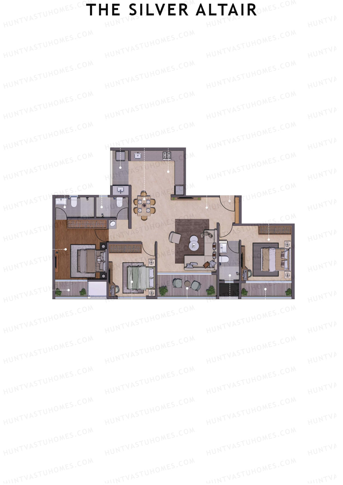The Silver Altair Wing B Unit 3 Floor Plan
