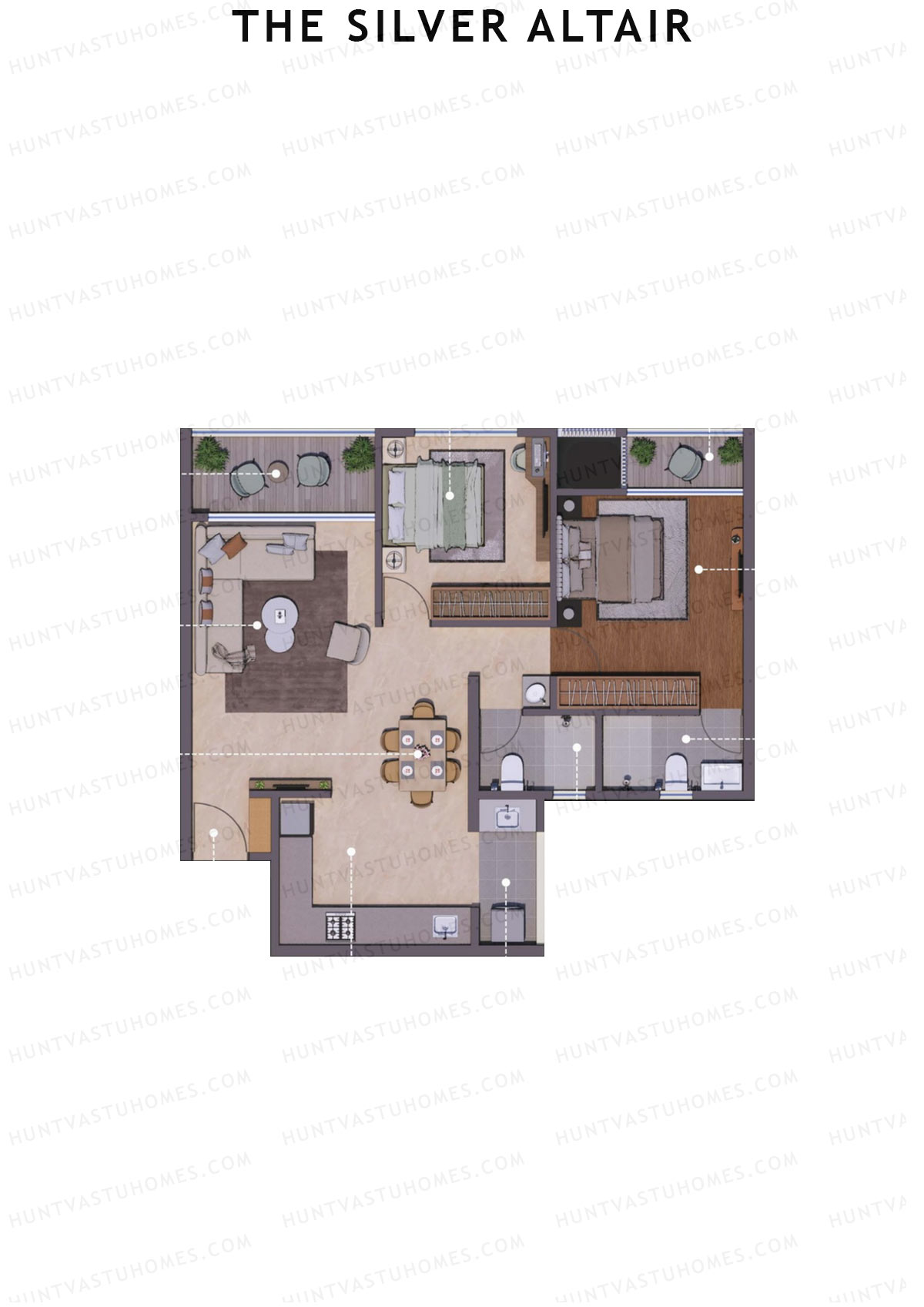 The Silver Altair Wing C Unit 1 Floor Plan