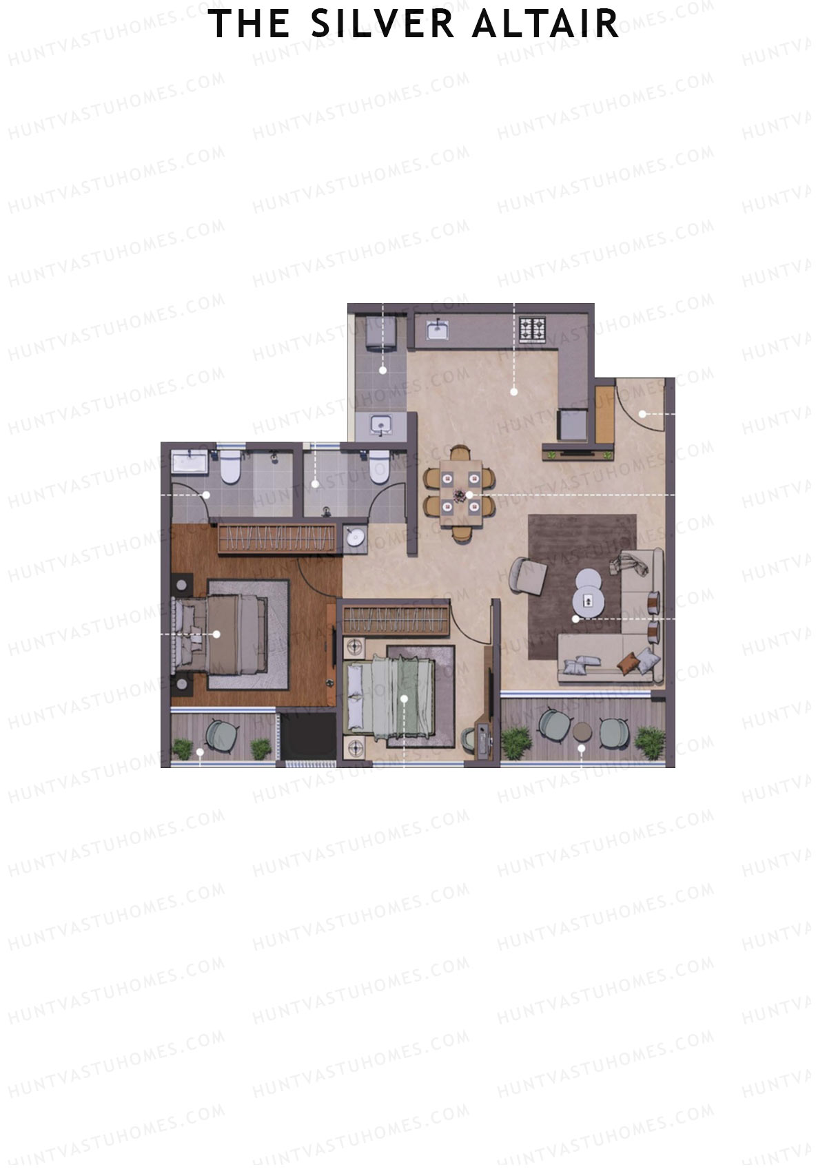 The Silver Altair Wing C Unit 3 Floor Plan