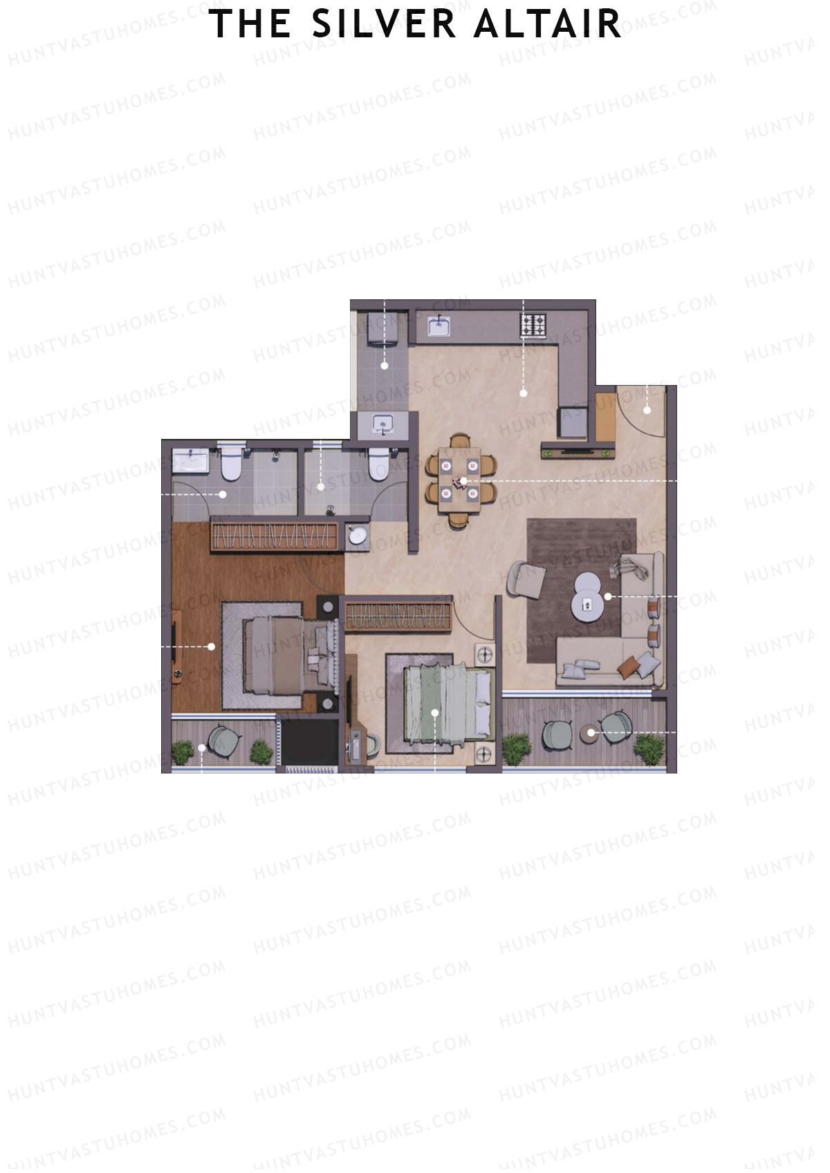 The Silver Altair Wing C Unit 3 Floor Plan