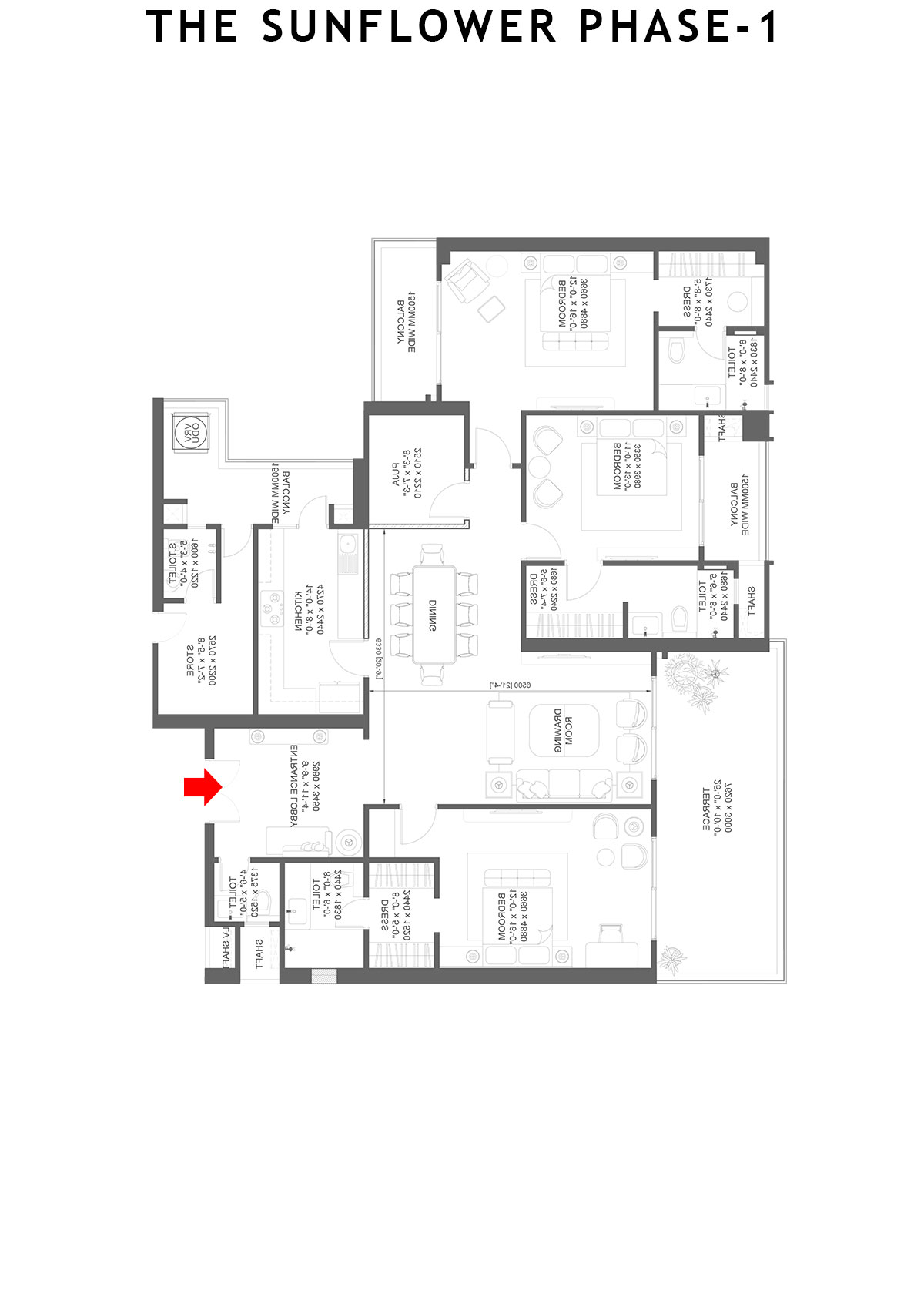 The Sunflower Tower B Unit 2 Floor Plan